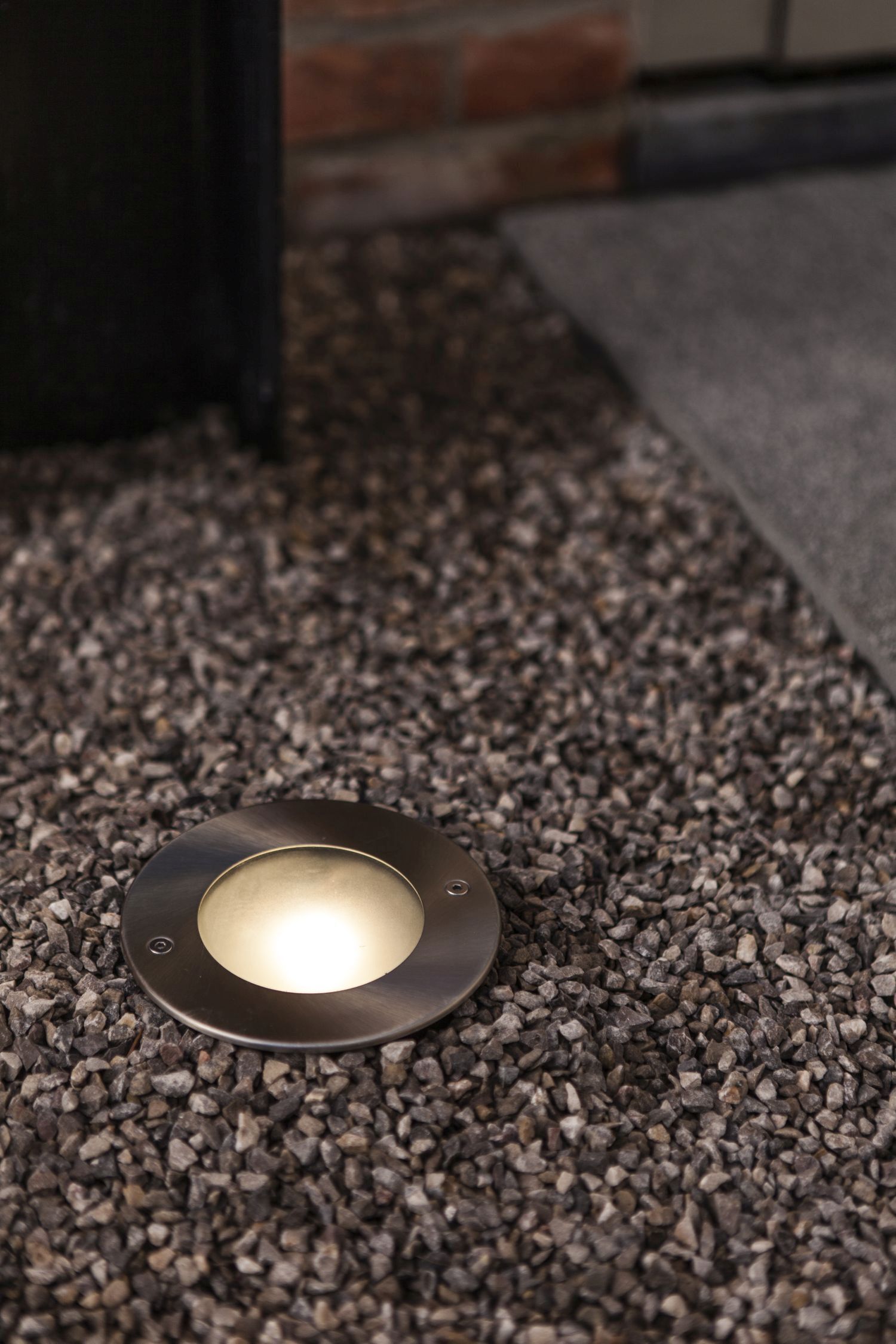 LED Einbaustrahler Aluminium IP67 rund Ø12 cm Nickel LED-Licht, Außenbeleuchtung, Pflasterkugellicht, kugelboden, Bodeneinbaulicht