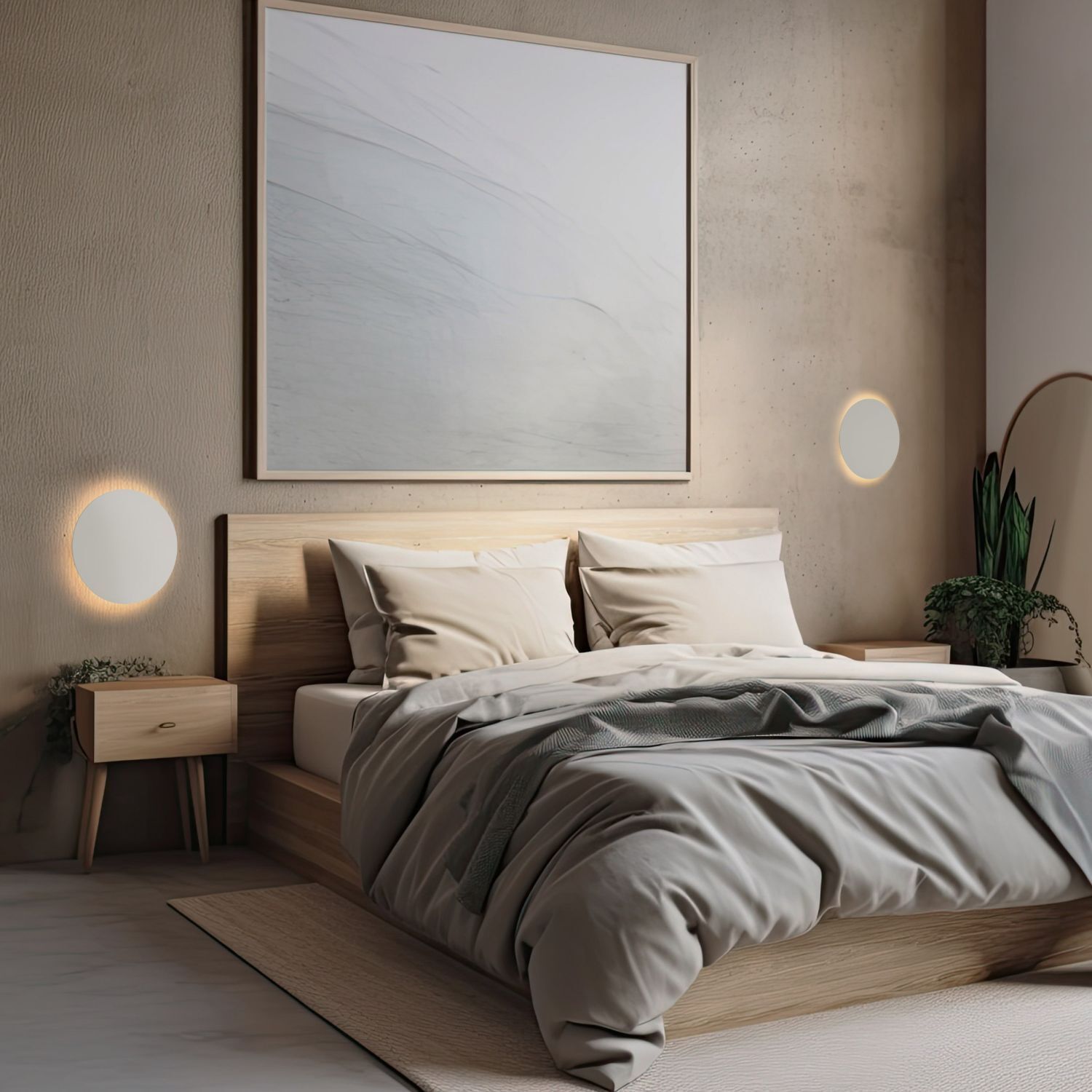 Applique ronde Ø 30 cm petite 3x G9 lumière indirecte beige