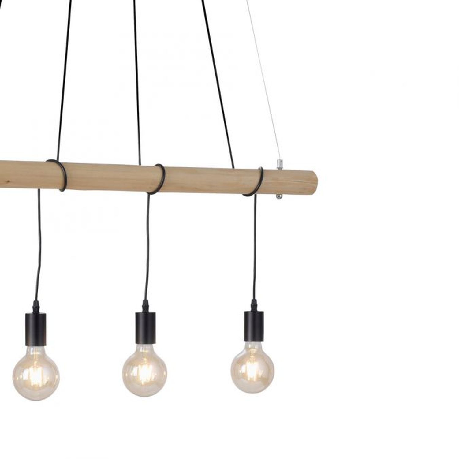 Suspension longue poutre en bois 100 cm incl E27 2700 K