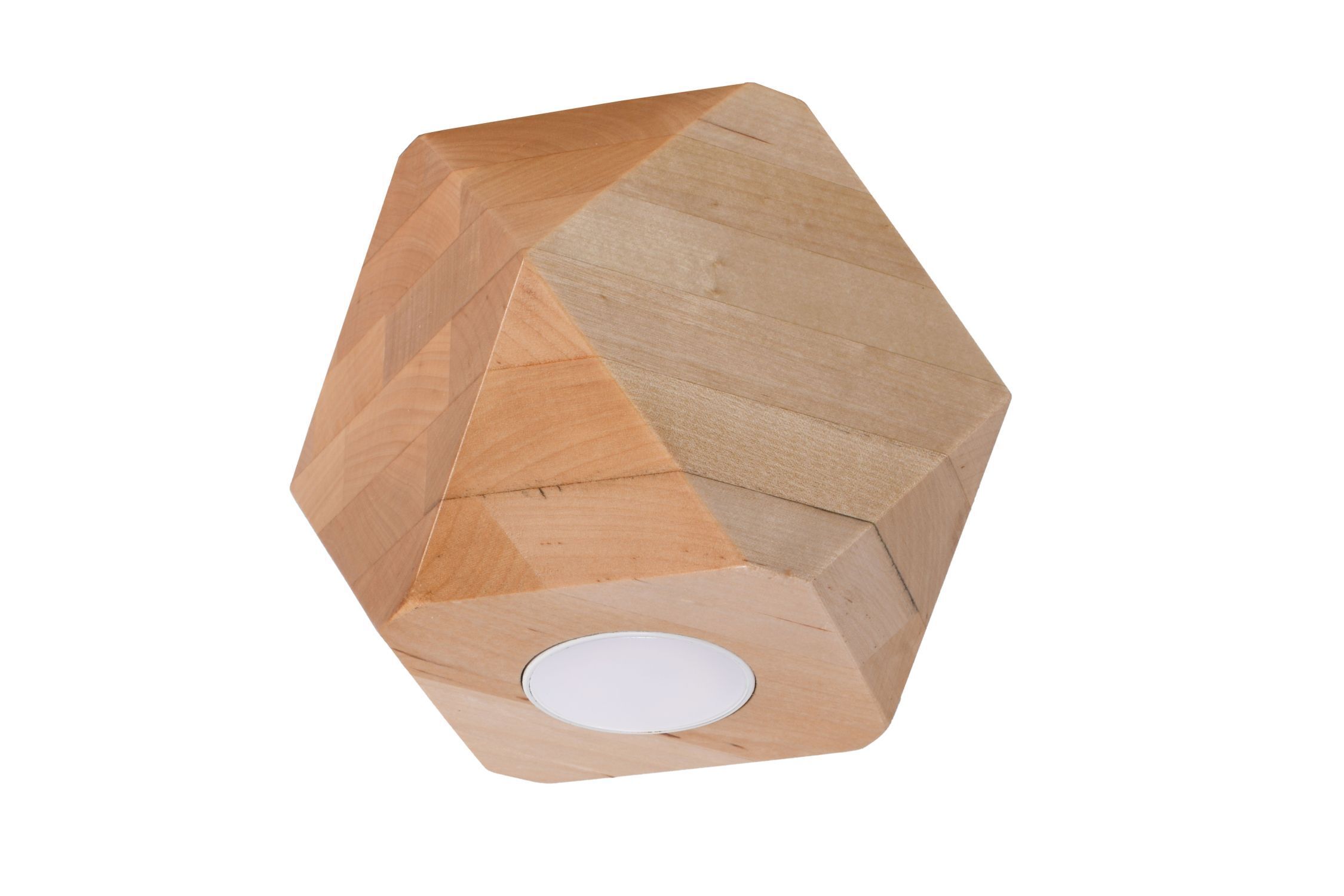 Petit plafonnier en bois géométrique H : 12 cm plat GU10