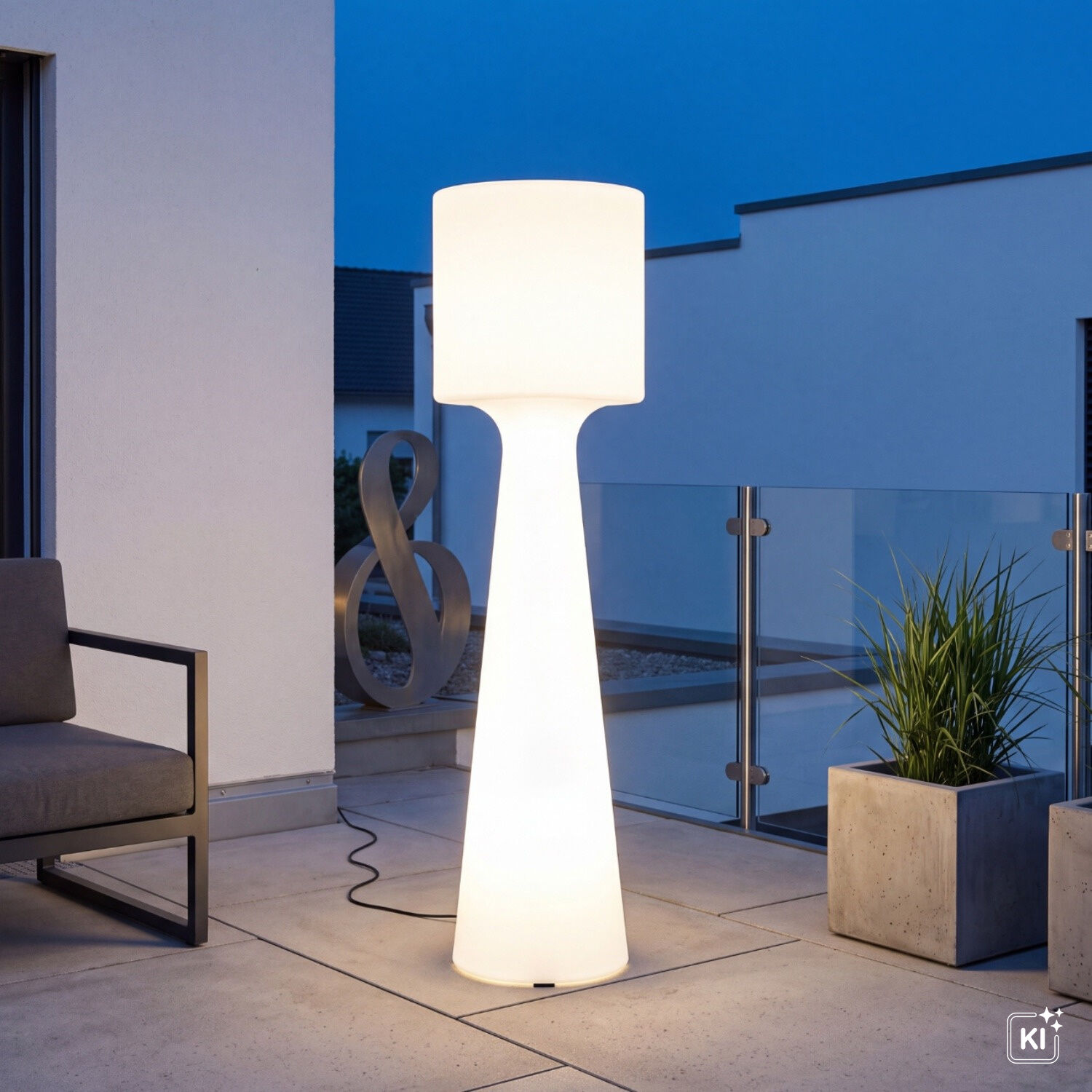 Tischlampe, Stehlampe, Outdoor, LED, weiß