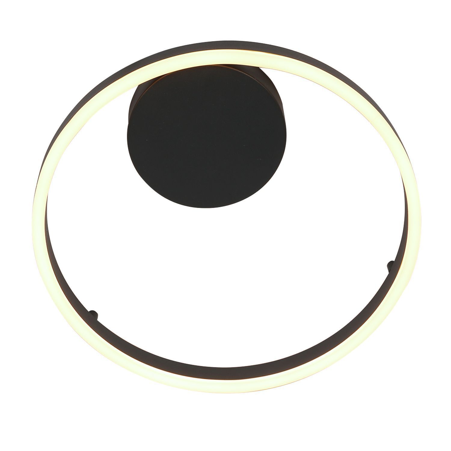 Dekorative LED Wandleuchte Metall Schwarz B:40 cm Ring Eishockey-Puck, Eislaufen, Sport, Deckenleuchte, Reifen