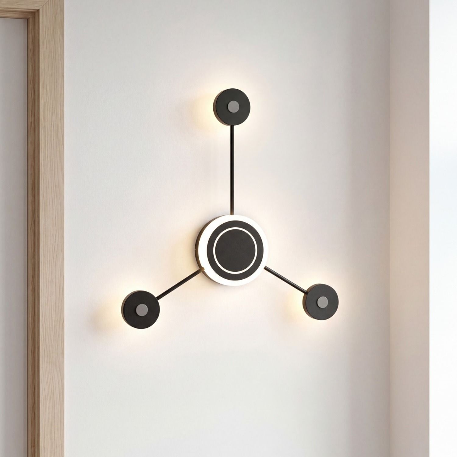 Applique LED aluminium dimmable H:53 cm 3000 K noir Wandlampe, Tageslicht, Metall, Schwarz, Modern