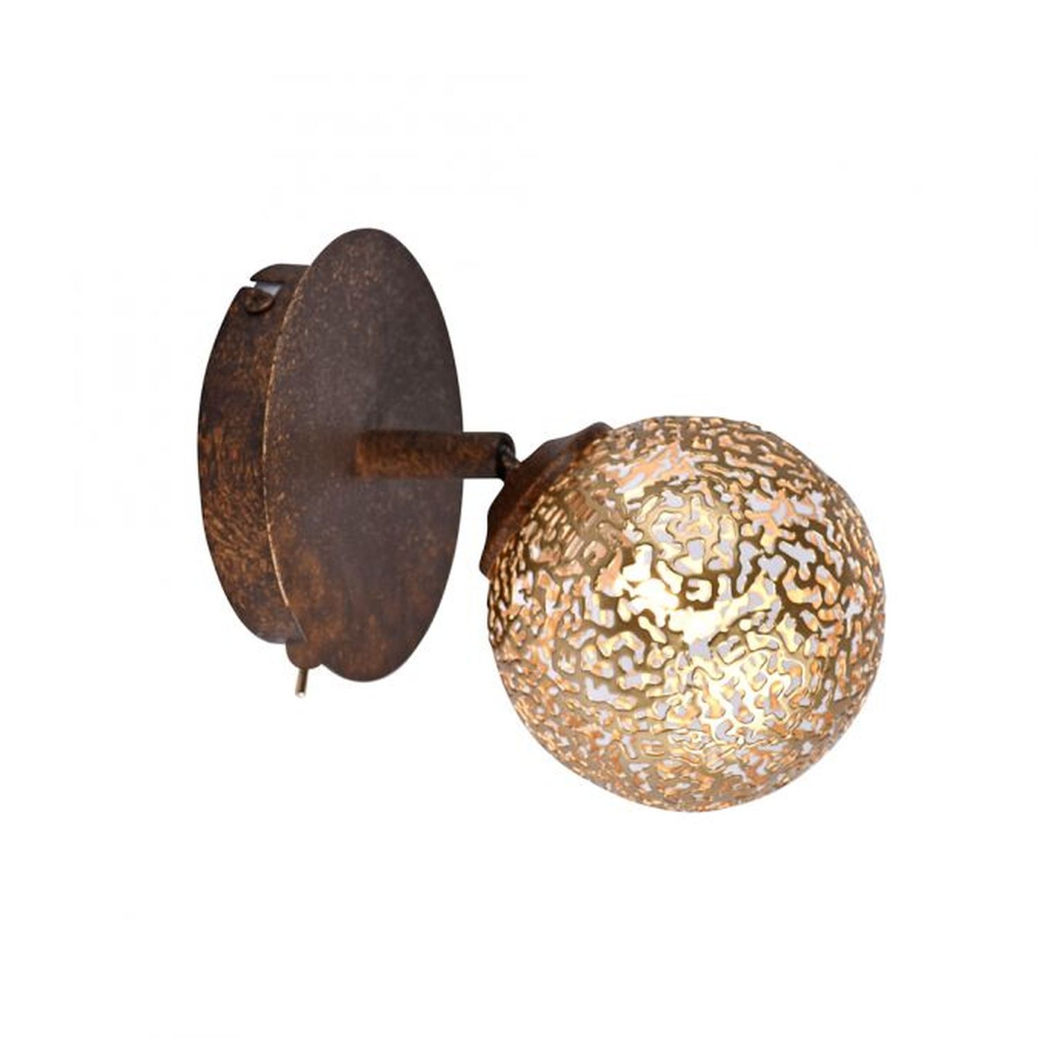 Spot mural avec interrupteur brun rouille or G9 orientable