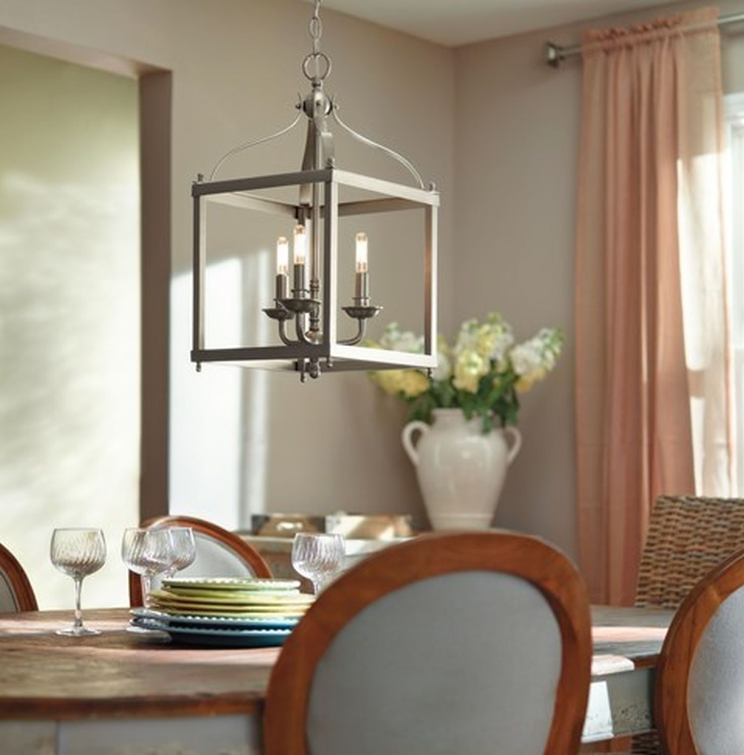 Suspension THOREN Nickel à raccourcir Lampe rustique