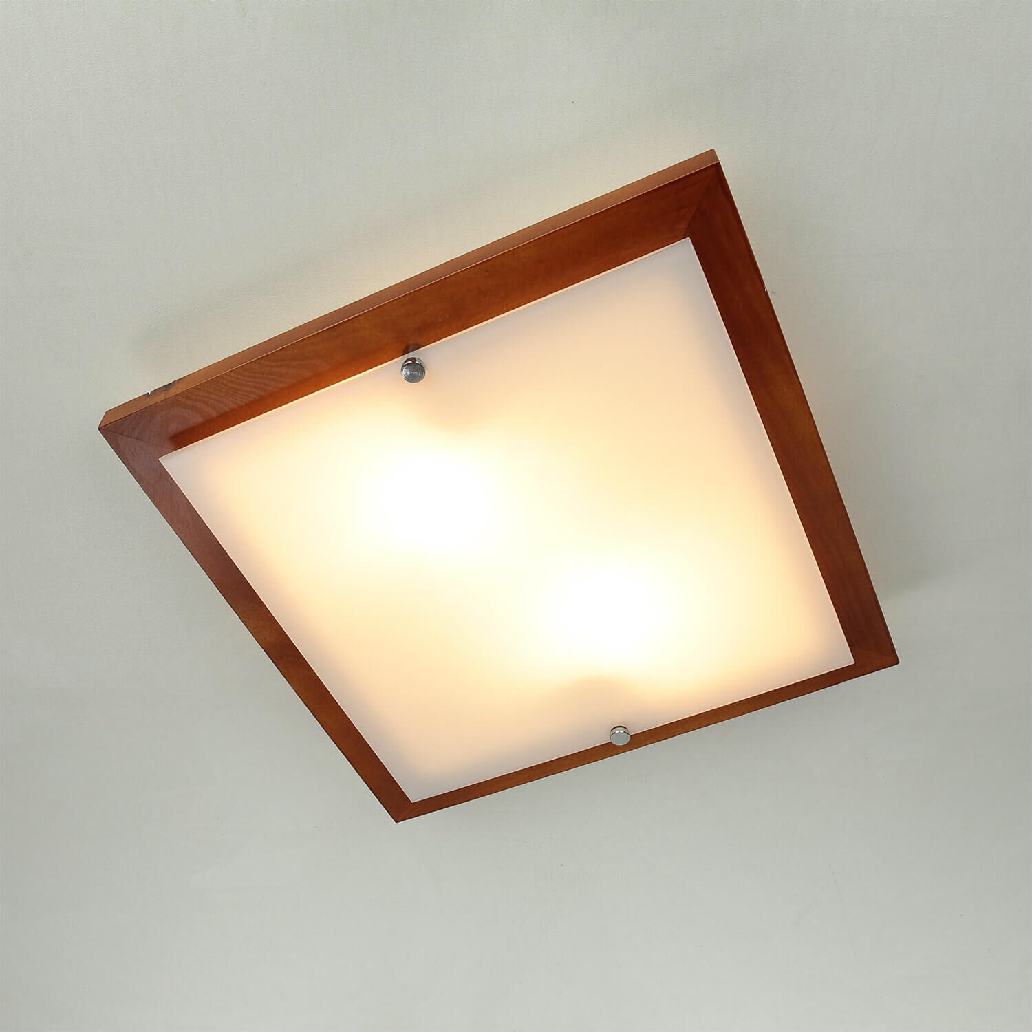 Lampe de salon Marron Blanc Bois Plafonnier