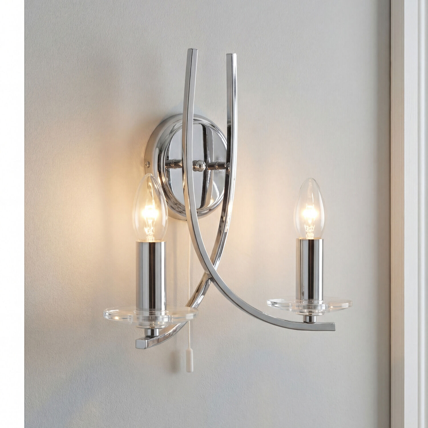 Applique murale moderne à 2 flammes brillante
