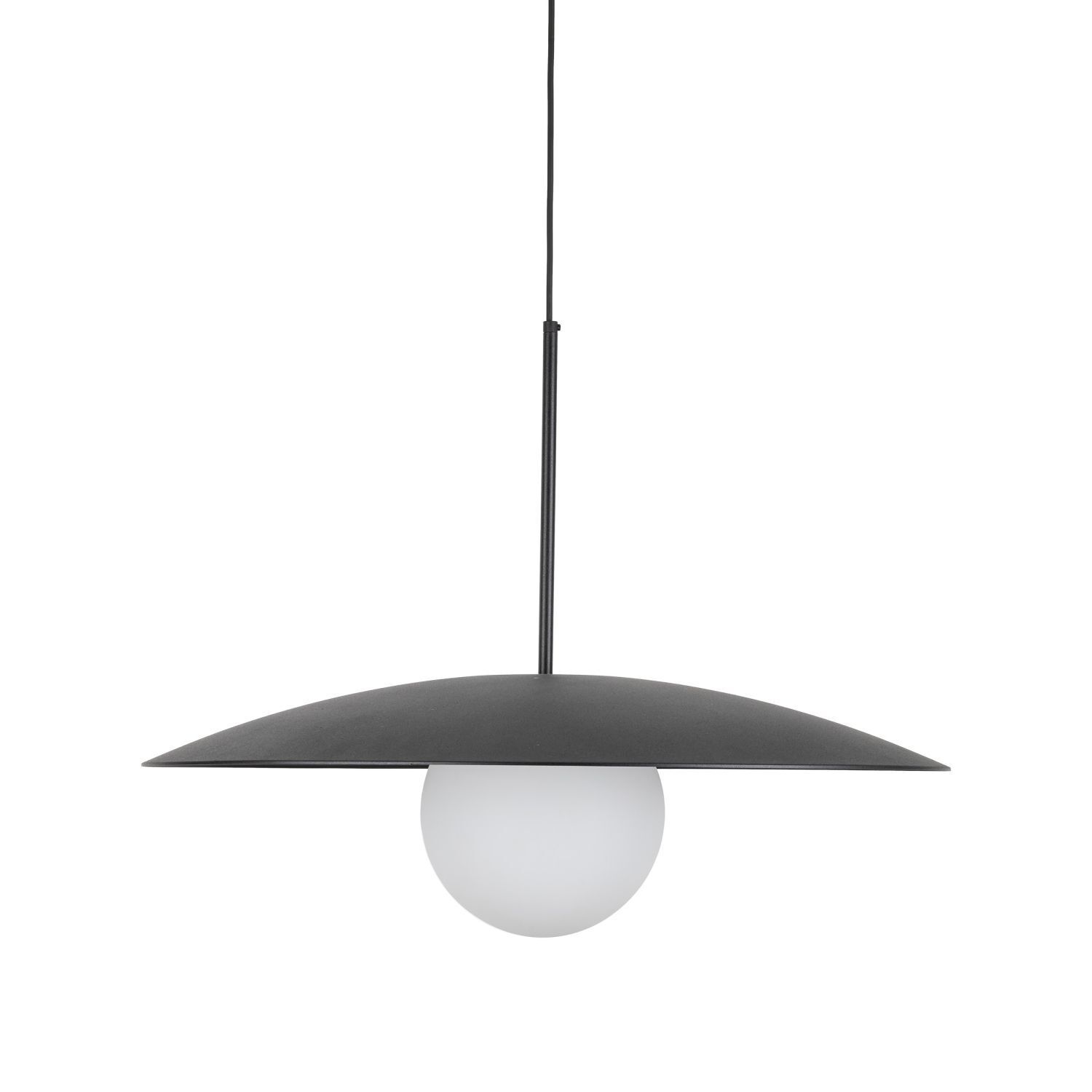 Blendarme Suspension Noir Métal Verre E27 Ø65 cm