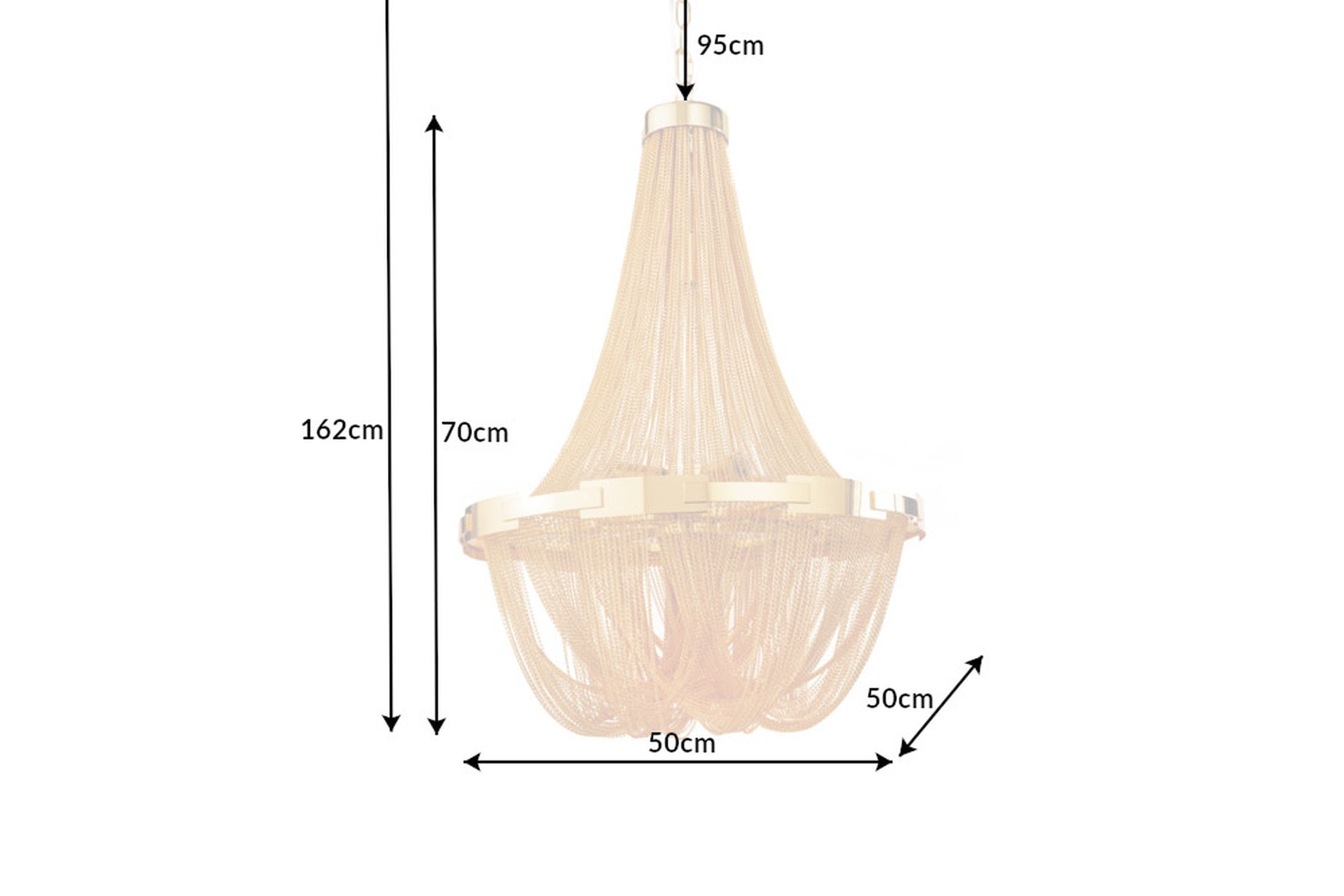 Lampe à suspendre classique en métal doré Ø70 cm E14 élégante