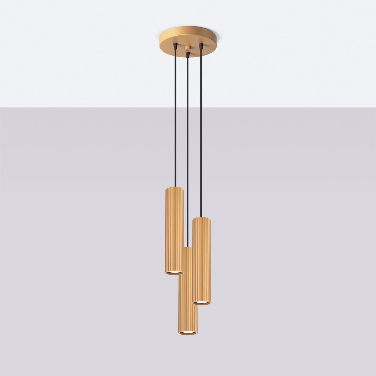 Hängelampe 3-flammig GU10 Aluminium B: 19,5 cm in Gold