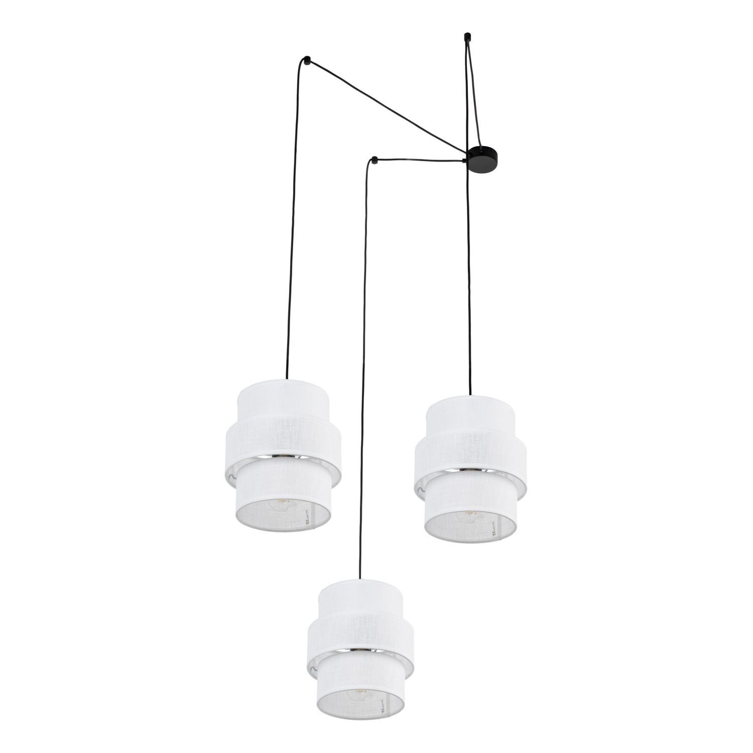 Lampe à suspendre tissu E27 L : max. 4 m réglable 3-flamme