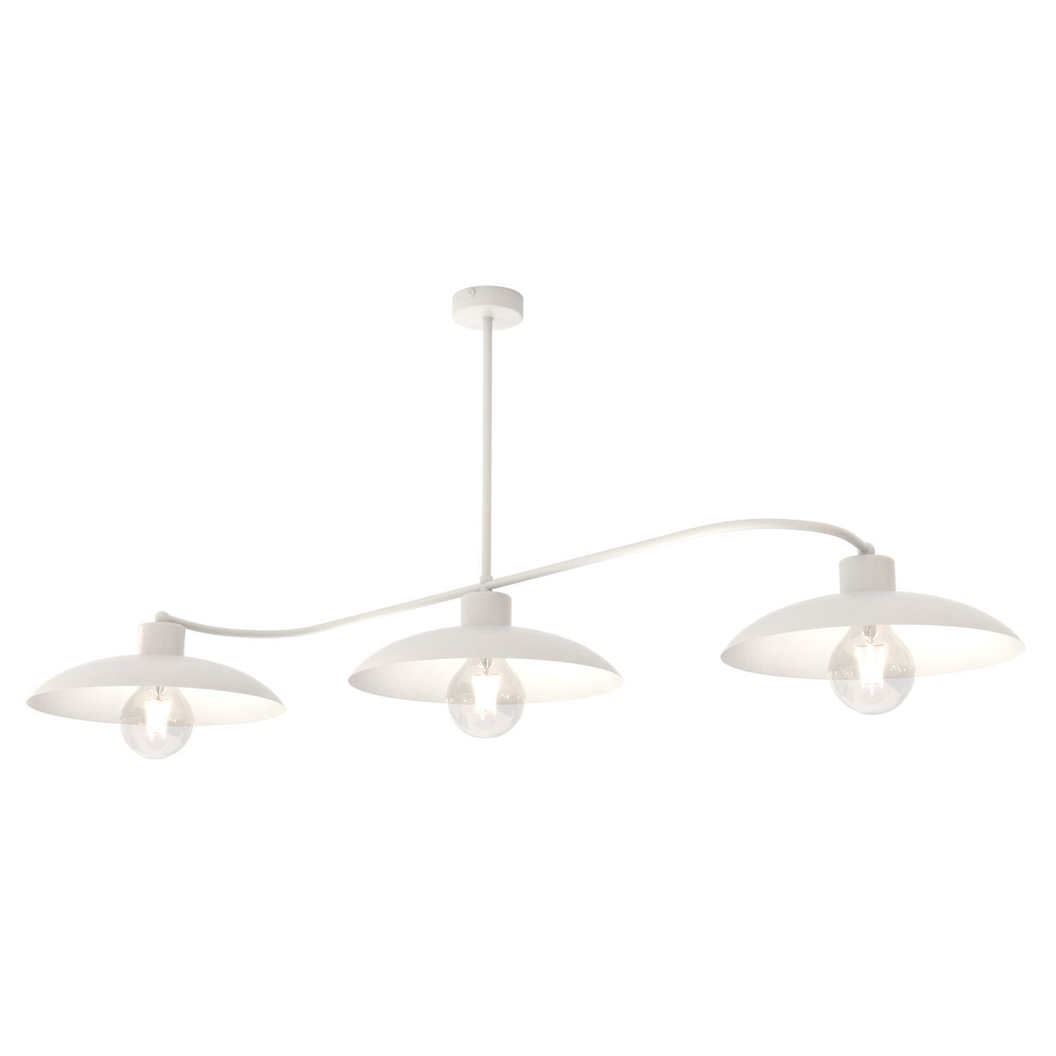 Weiße Deckenlampe 3-flammig Zeitlos E27 L:113 cm Metall Deckenleuchte, Hängeleuchte, 3-flammig, weiß, Metall