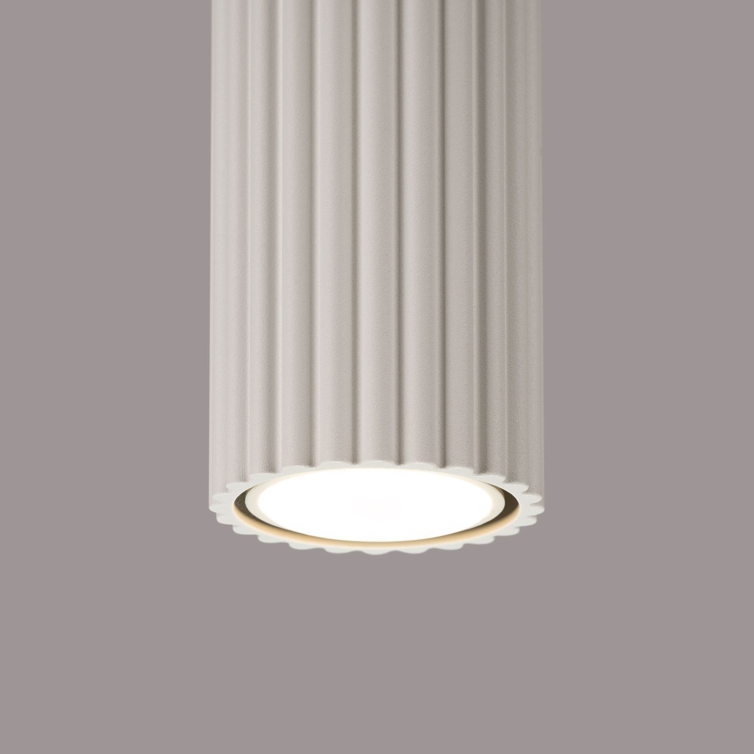 Lampe de plafonnier étroite Ø 6,5 cm H : 40 cm en Crème Moderne