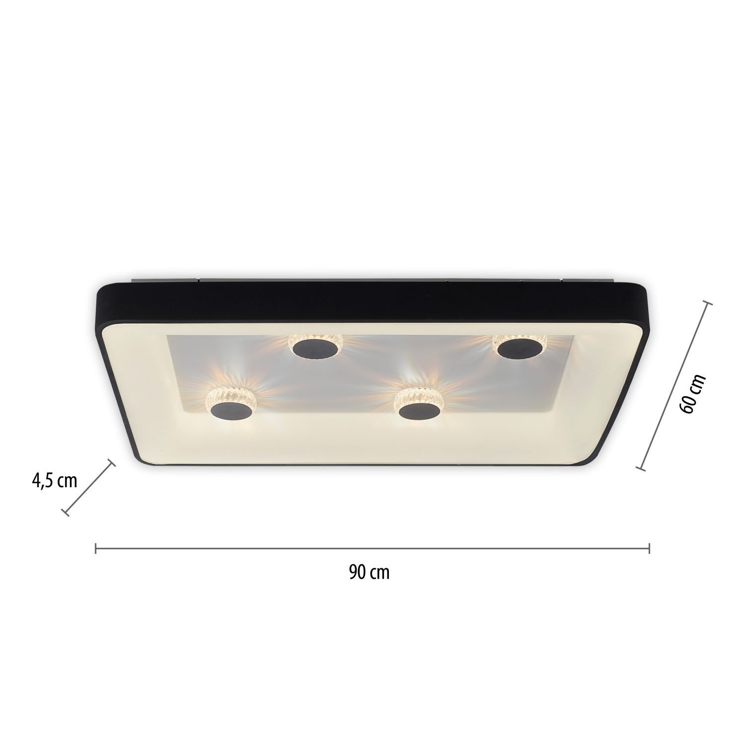 Plafonnier LED noir 2700-5000 K 6295 lm dimmable