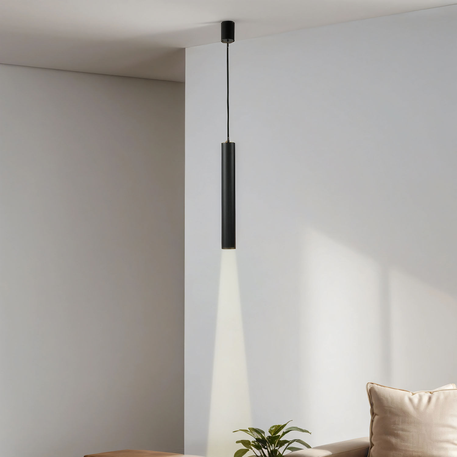 Lampe à suspendre en métal noir GU10 Moderne étroite