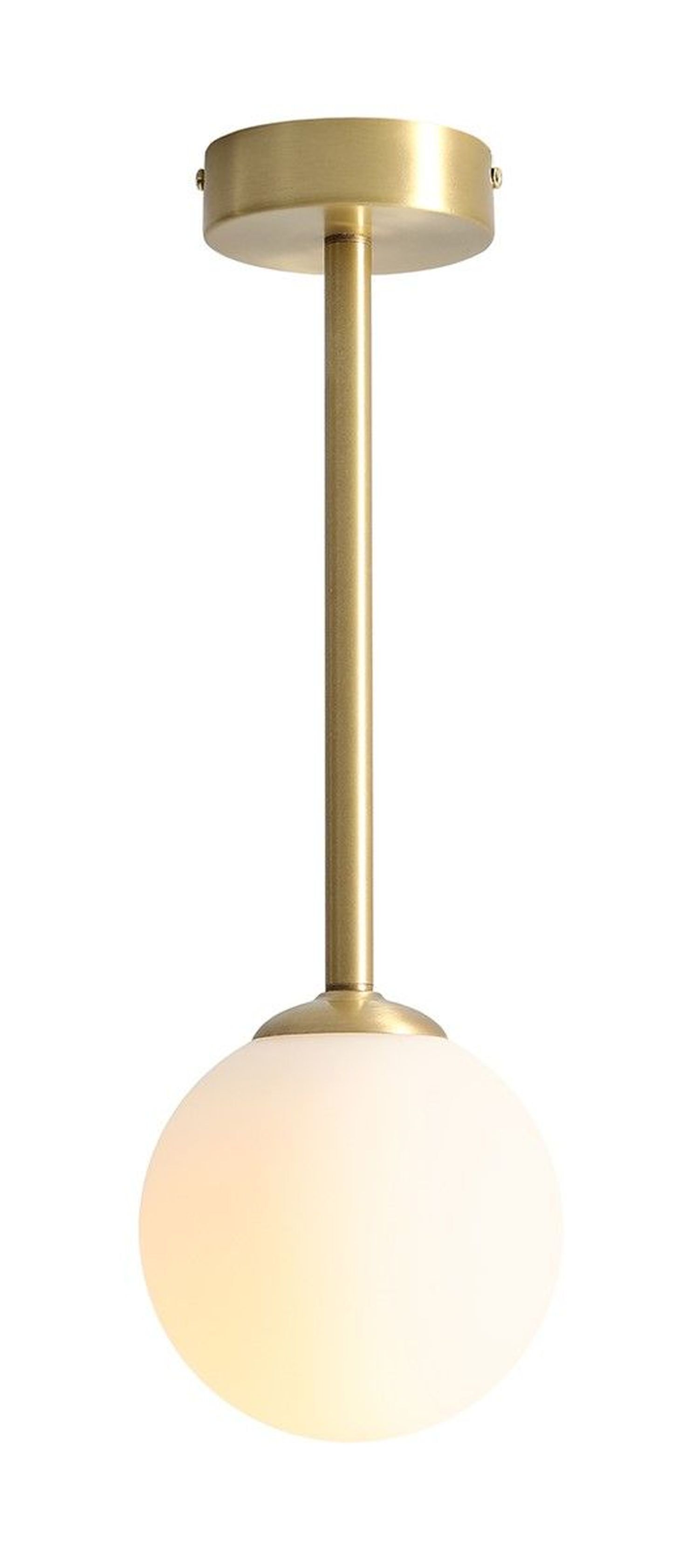 Plafonnier confortable verre boule métal en laiton
