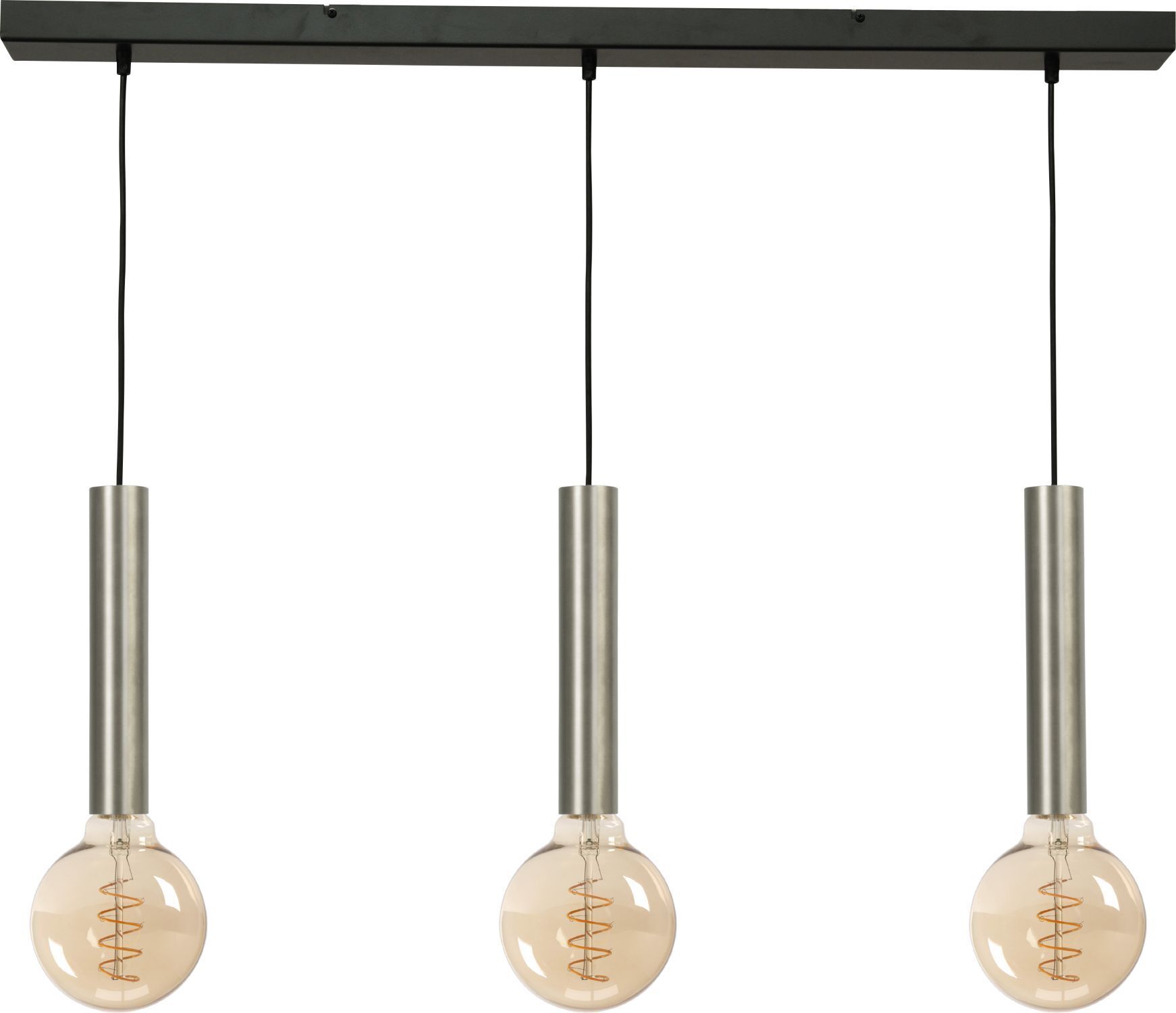 Suspension salle à manger métal 3 flammes nickel noir