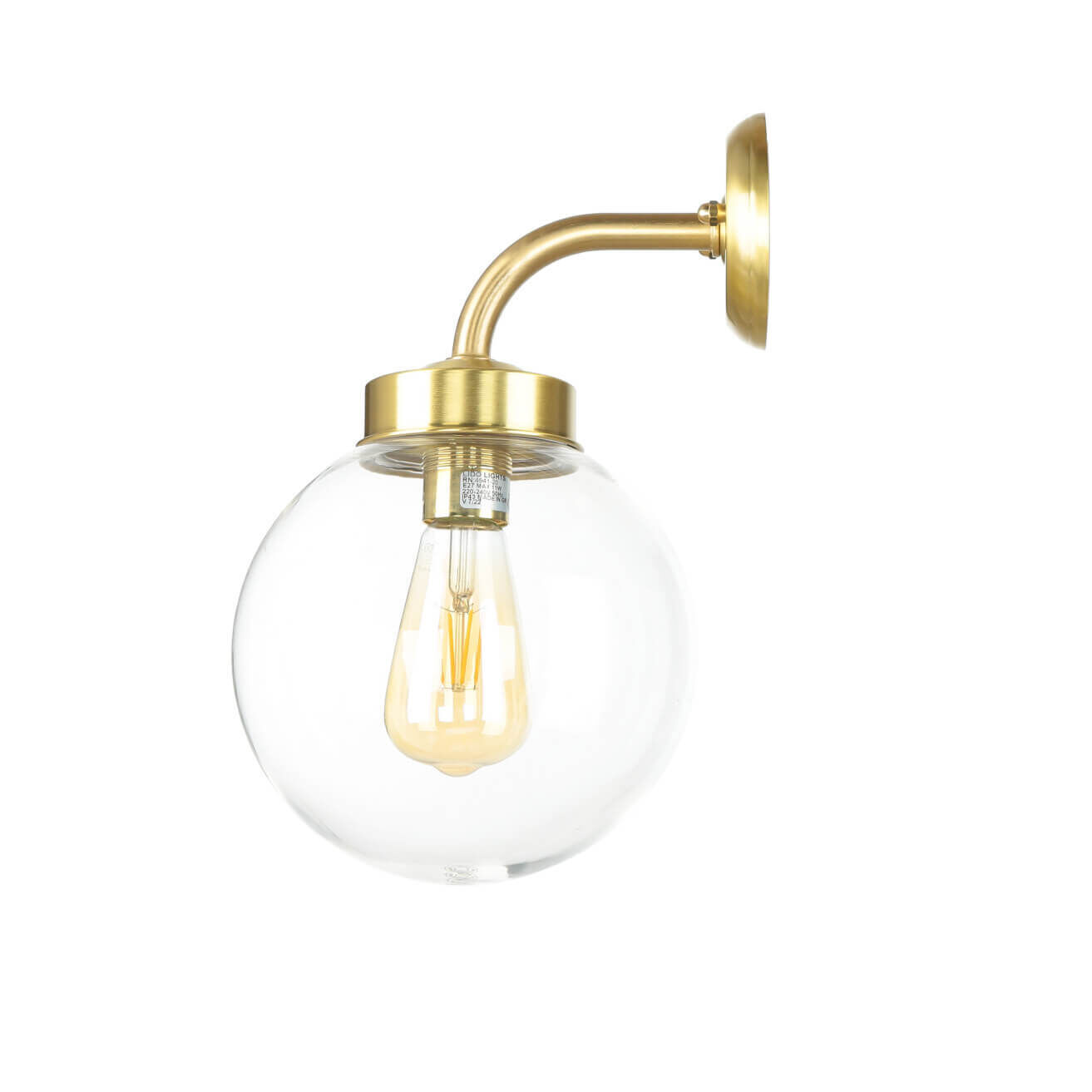 Lampe d'extérieur laiton Abat-jour sphérique E27 mur maison jardin