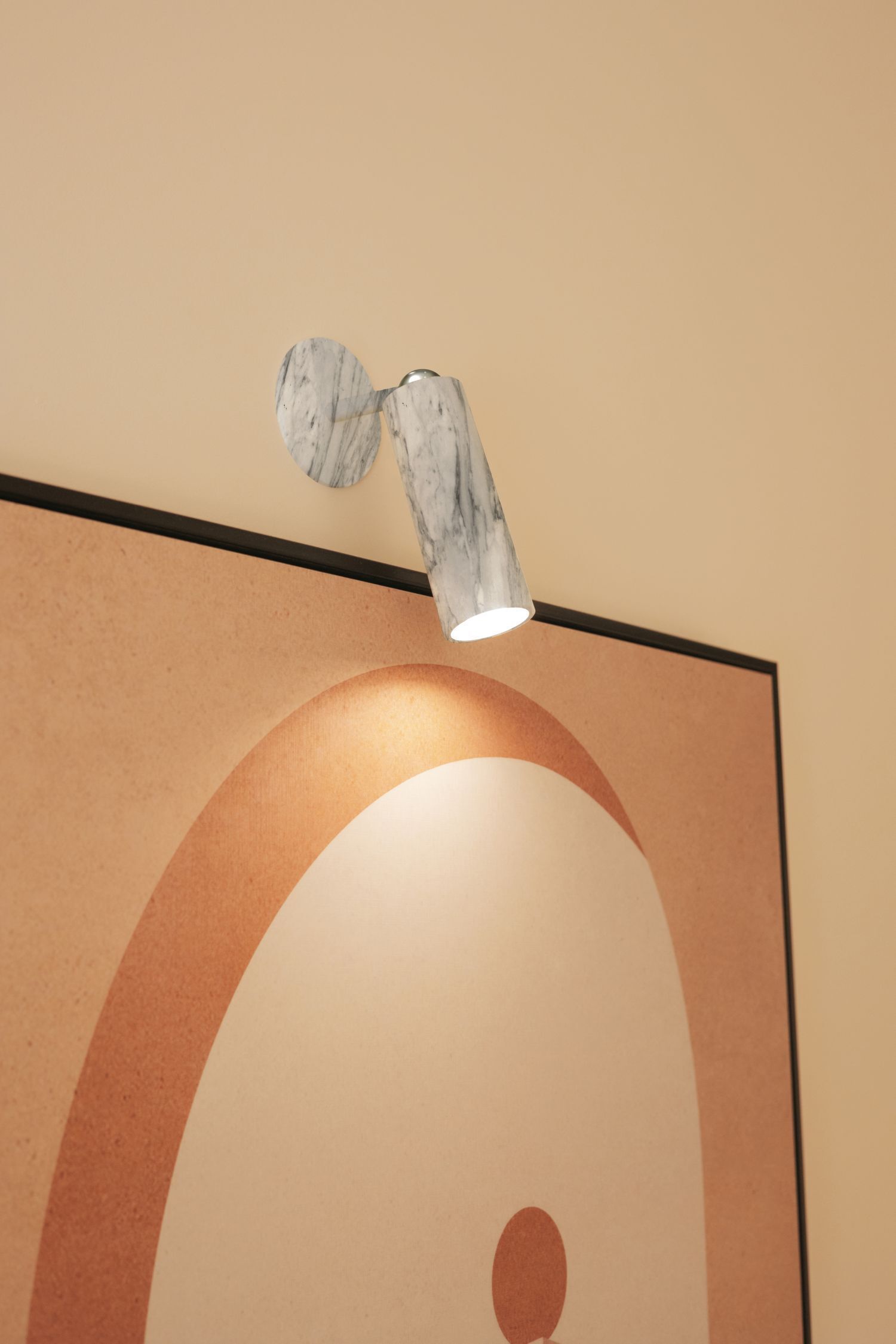 Wandlampe, Wandlicht, Marmor, Metall, Poster