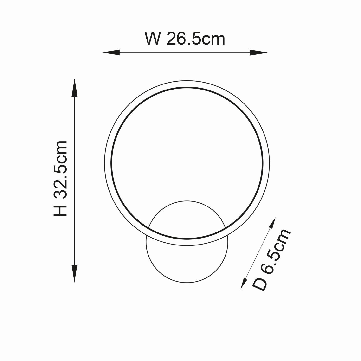Applique LED Ring H : 32,5 cm IP44 noir rond 3000 K Outdoor