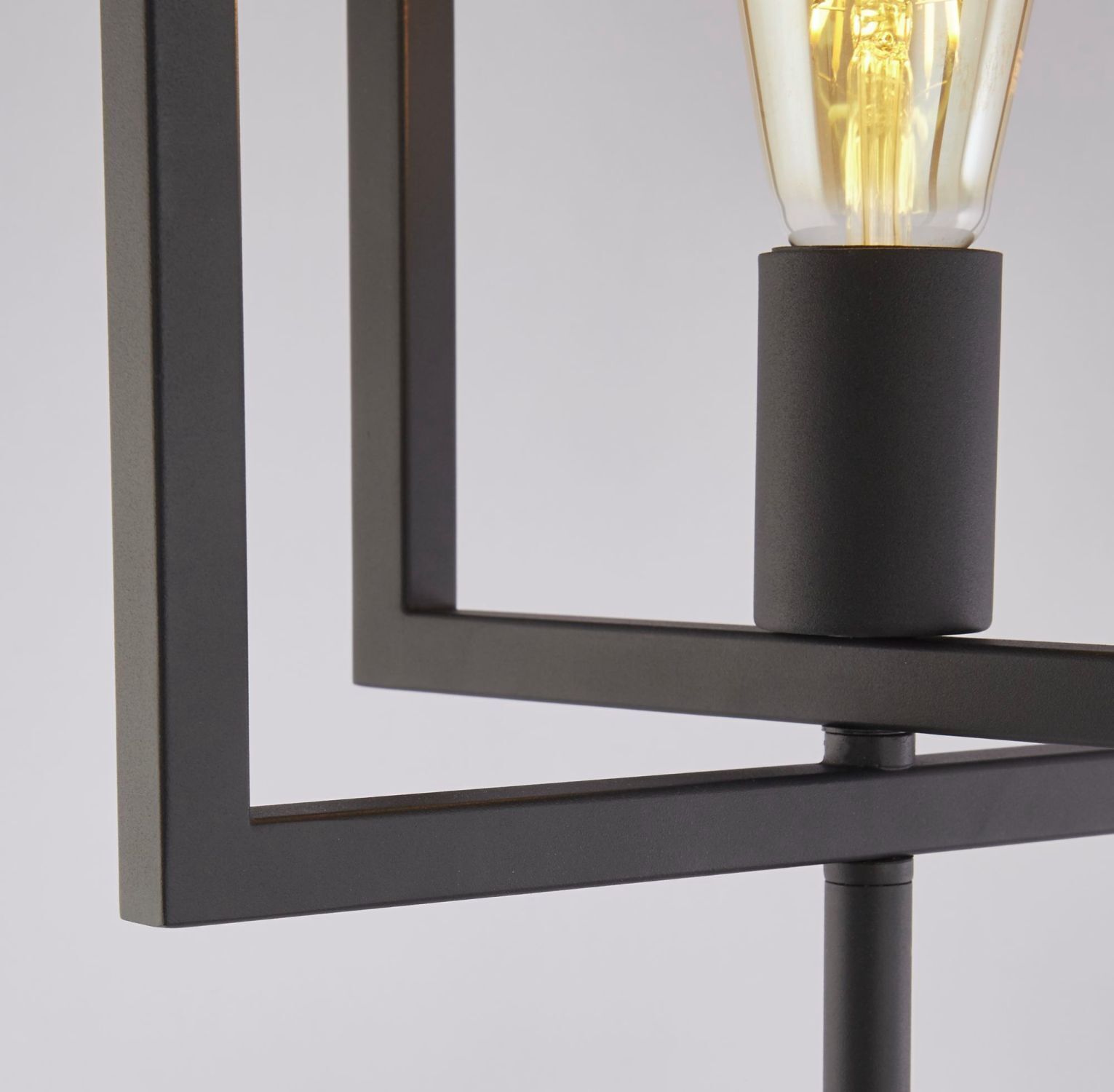 Lampadaire noir E27 160 cm métal rétro design