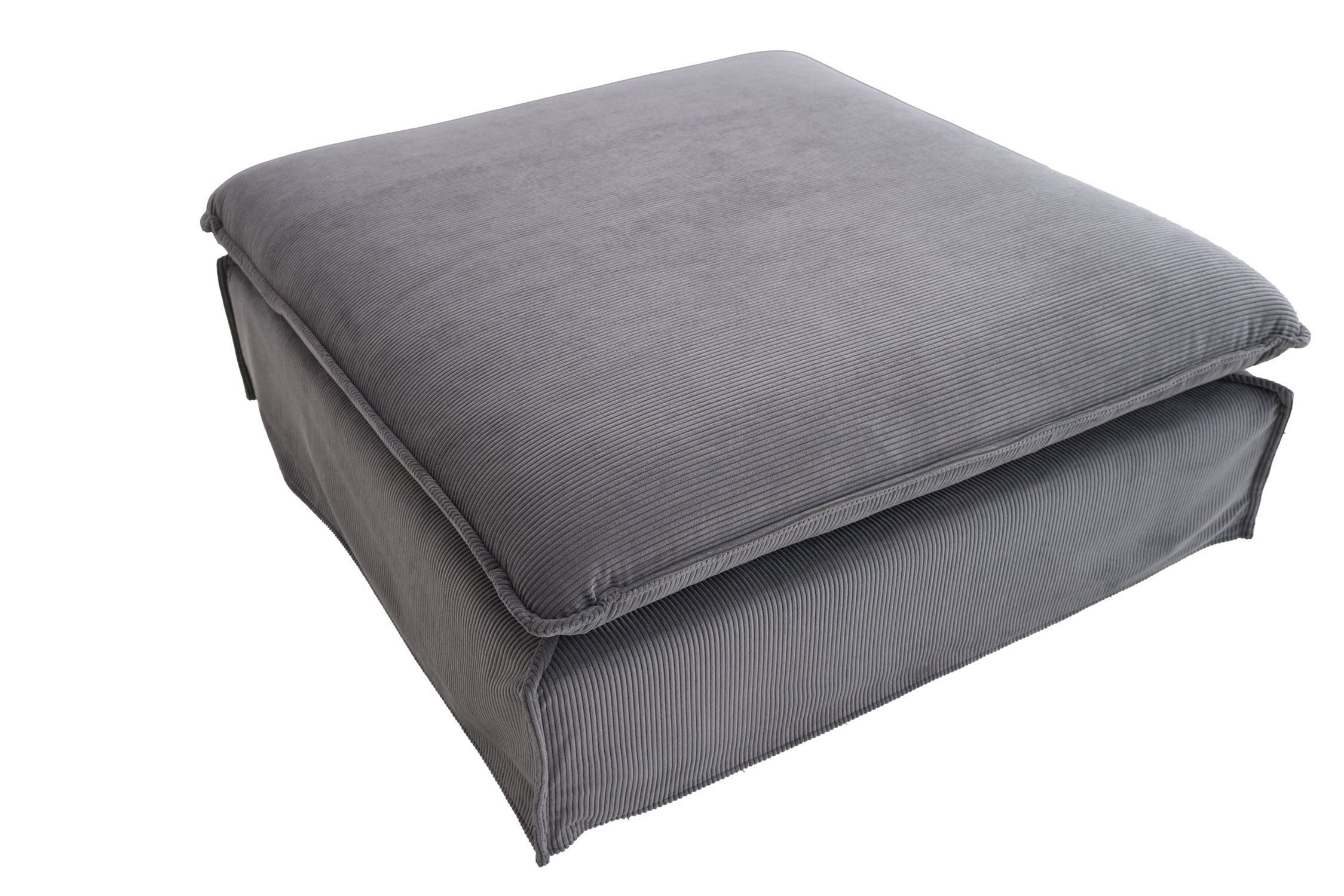 Tabouret rembourré Cordon Gris 100 cm de long housse lavable