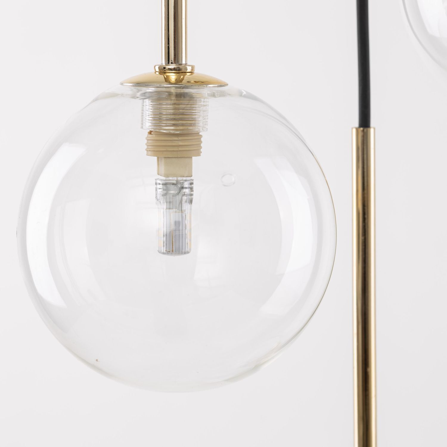 Suspension boule métal verre H : max. 145 cm réglable