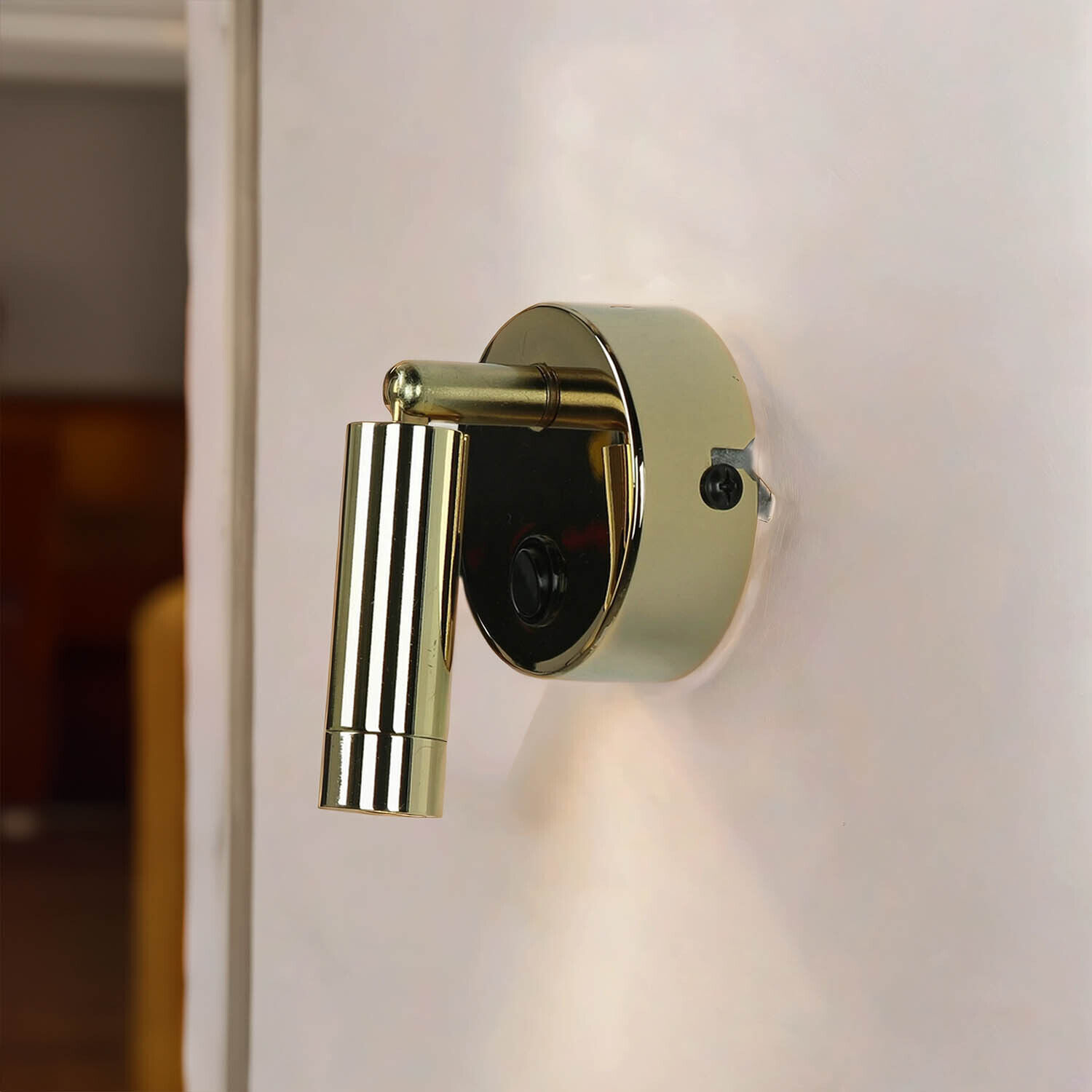 Spot mural à LED avec interrupteur Métal orientable Or Person, Sicherheit