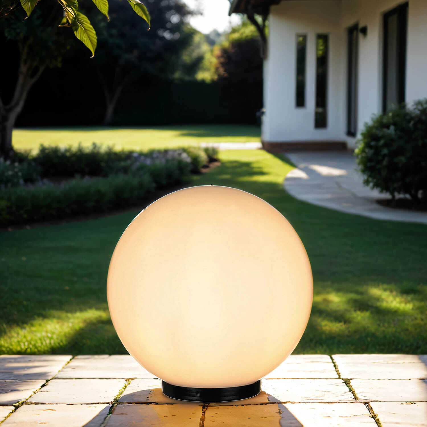 Lampe boule d'extérieur Ø30 cm Blanc IP44 E27