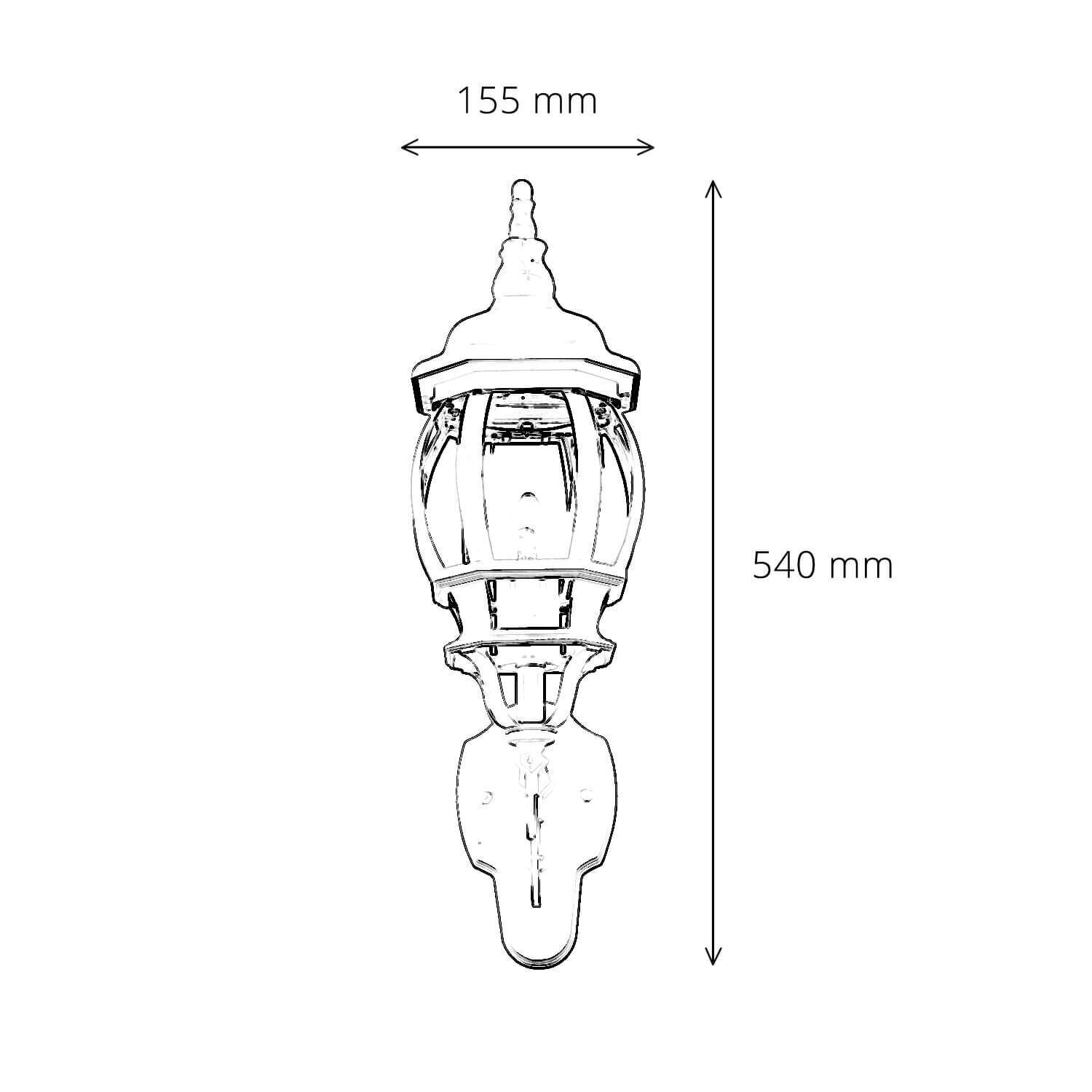 Mur noir Lampe d'extérieur rustique résistant à la pluie BREST