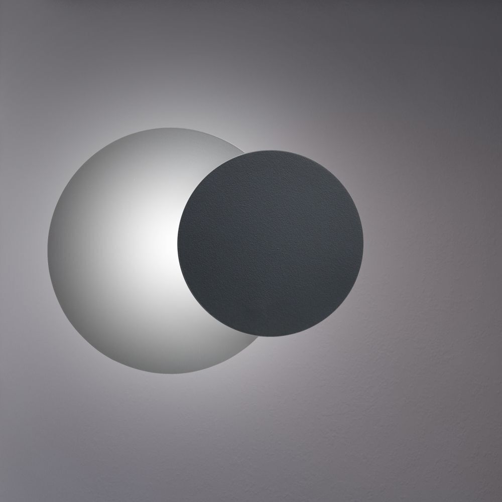 Applique murale noire ronde G9 éclairage indirect