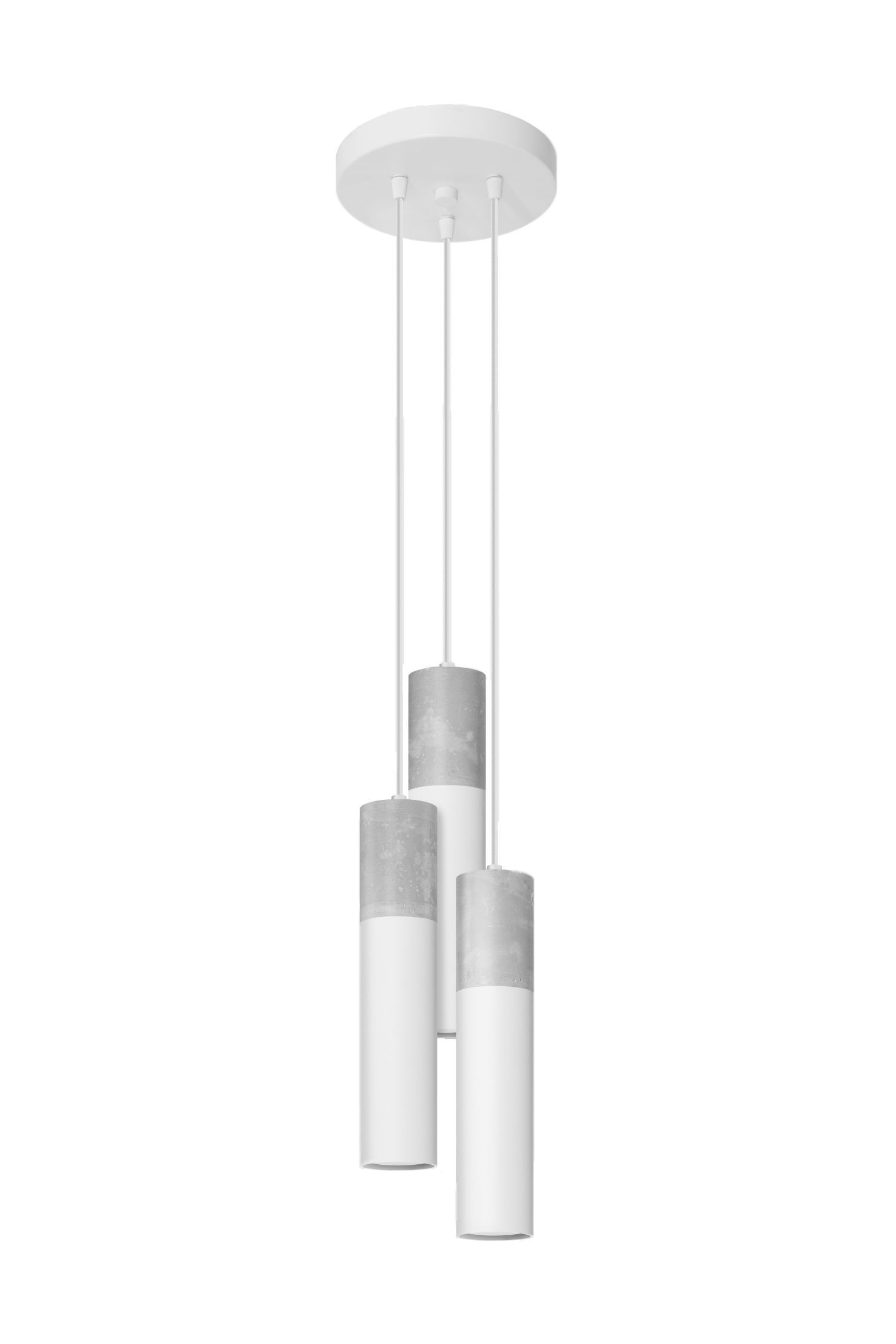 Lampe à suspendre métal béton GU10 3-flamme Ø 20 cm