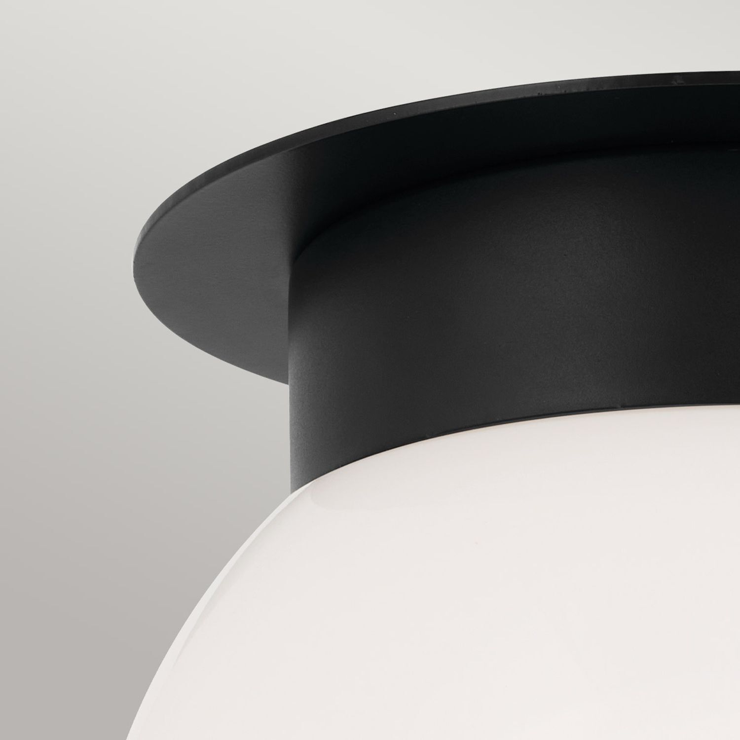 Lampe de plafonnier Abat-jour sphérique verre métal Ø 20,3 cm noir blanc E27 Lampe, Deckenleuchte