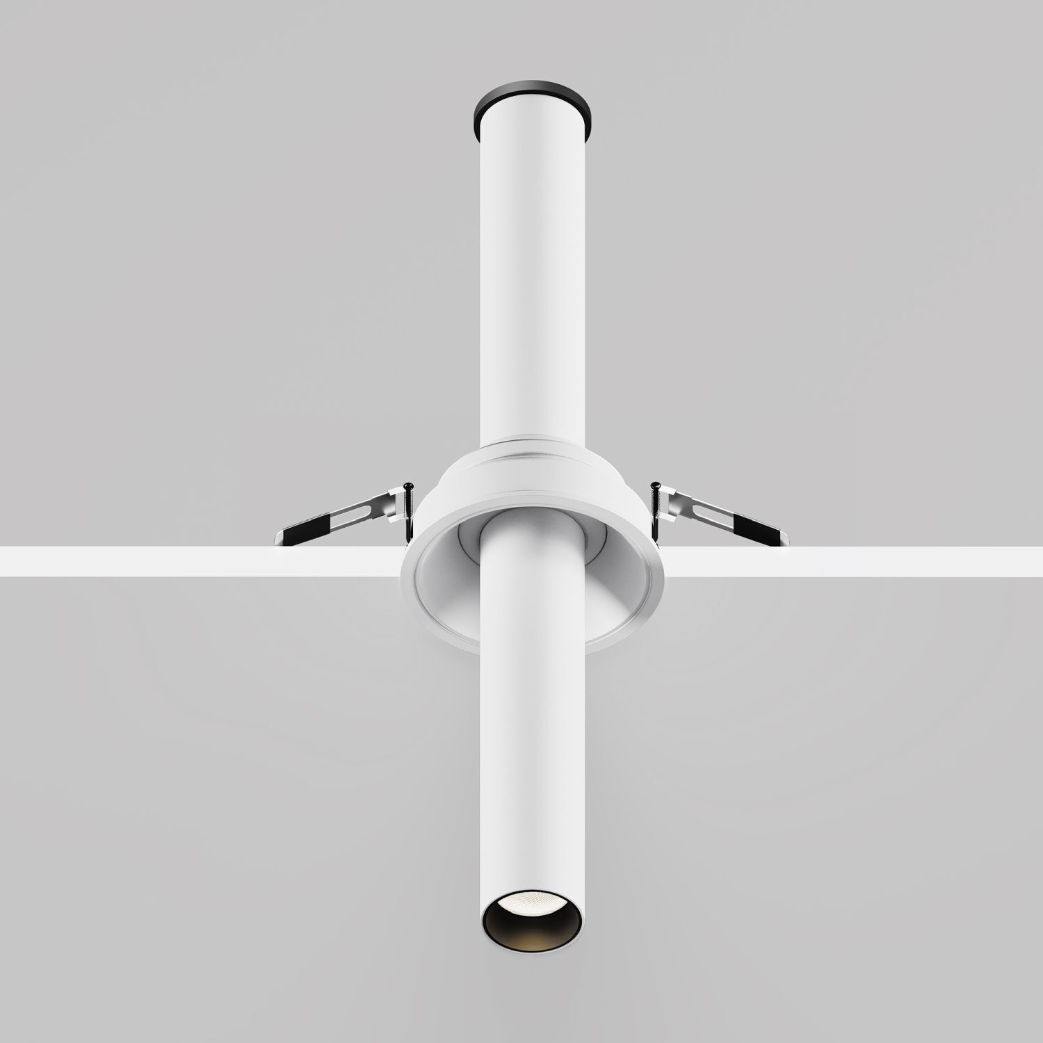 LED Einbauleuchte flexibel Weiß H:31 cm 3000 K 460 lm Pendellampe, Deckenbefestigung, Spotlight, Röhrenlicht, weiß