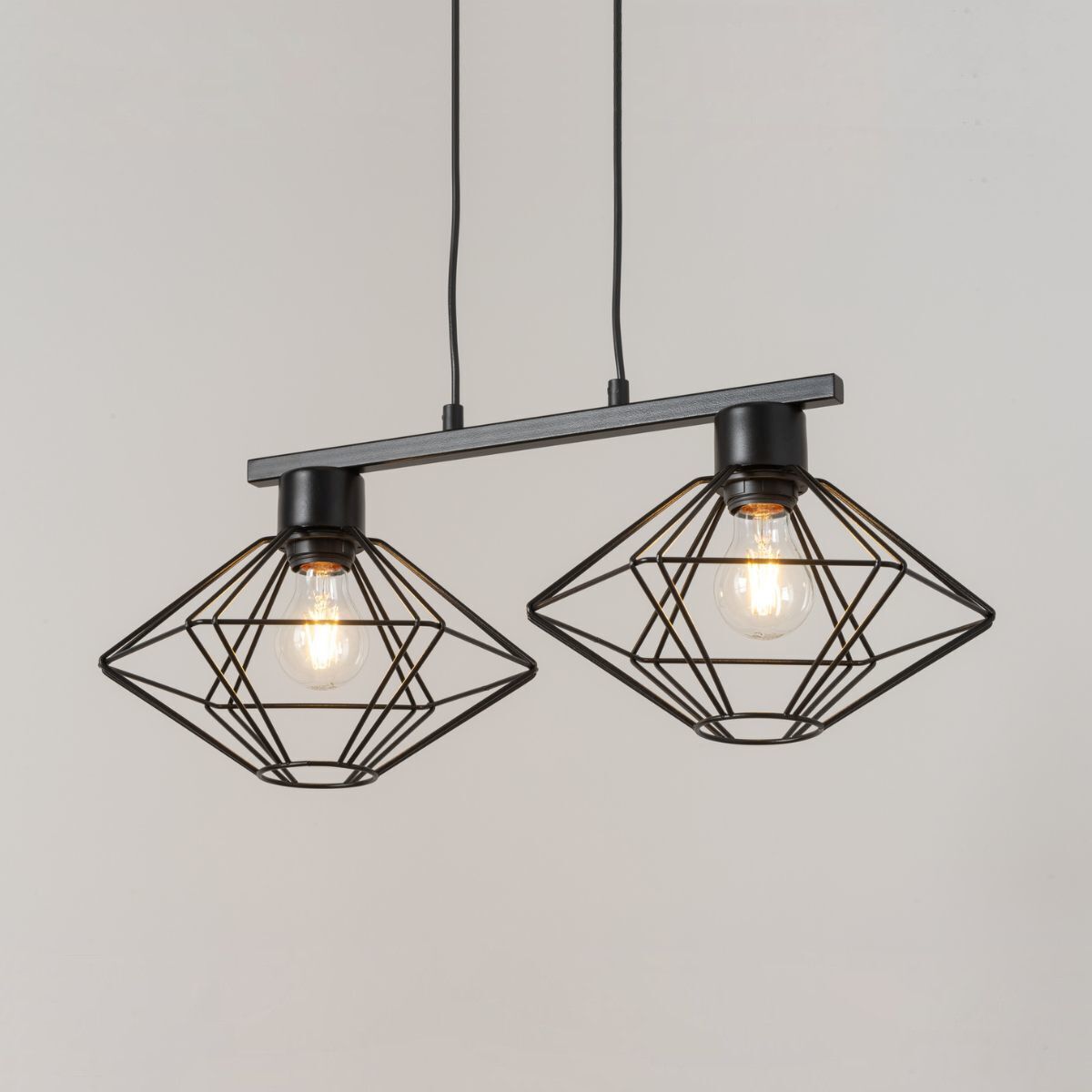 Lampe à suspendre noire métal fil jusqu'à 0,8 m E27 Vintage