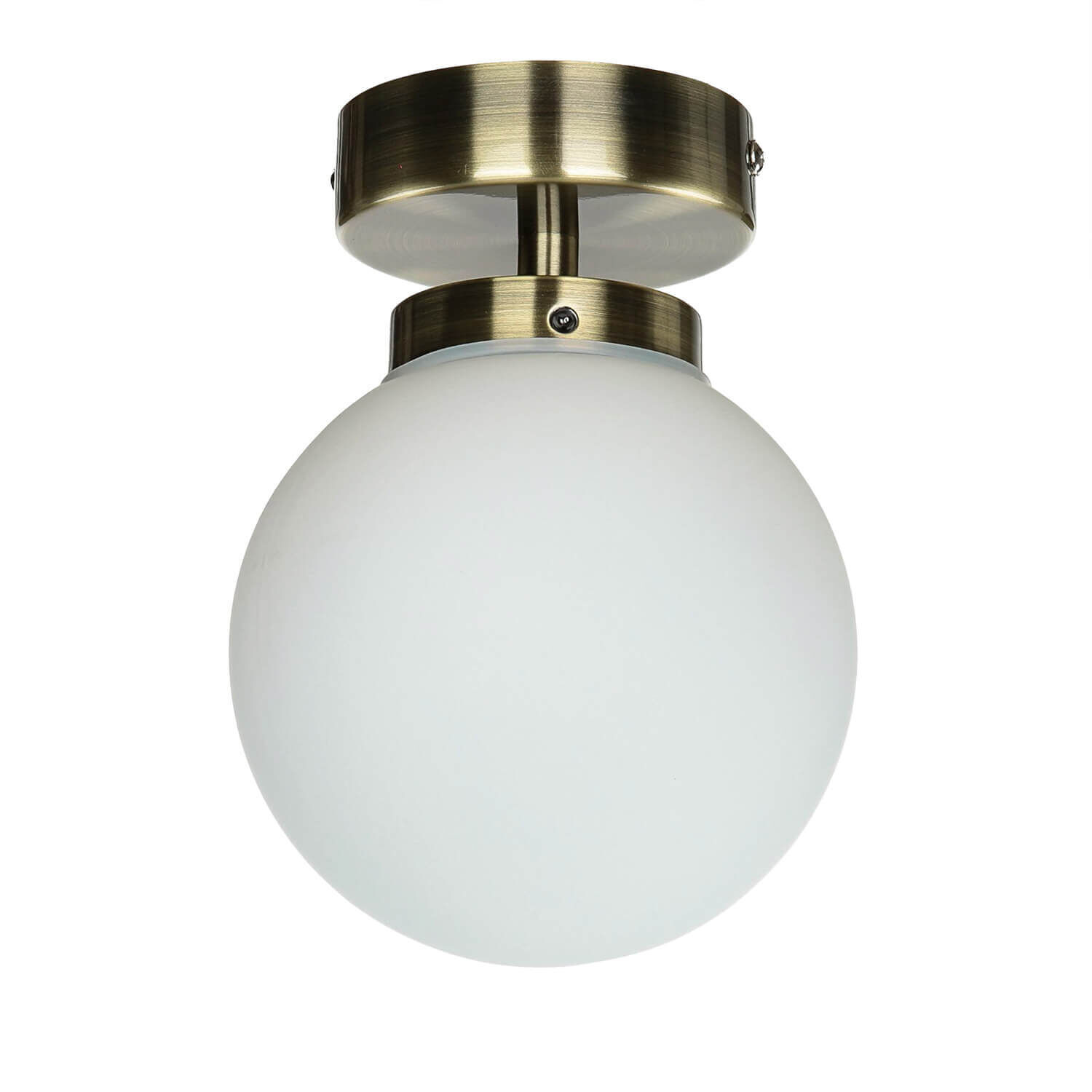 Lampe de salle de bain plafond en laiton blanc verre boule