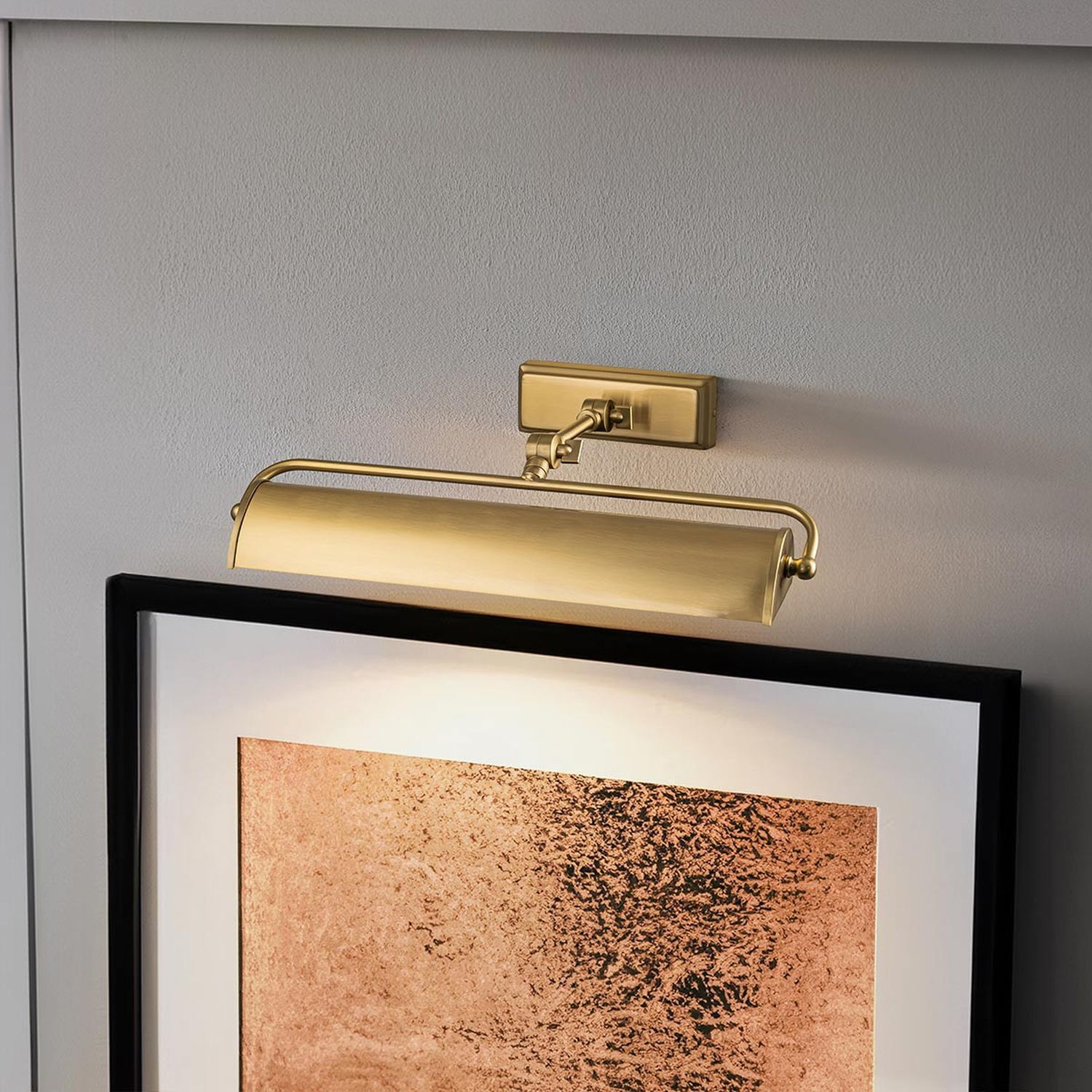 Lampe à tableau laiton antique ajustable L : 44,5 cm 2x E14 Sinken, Waschbeckenhahn