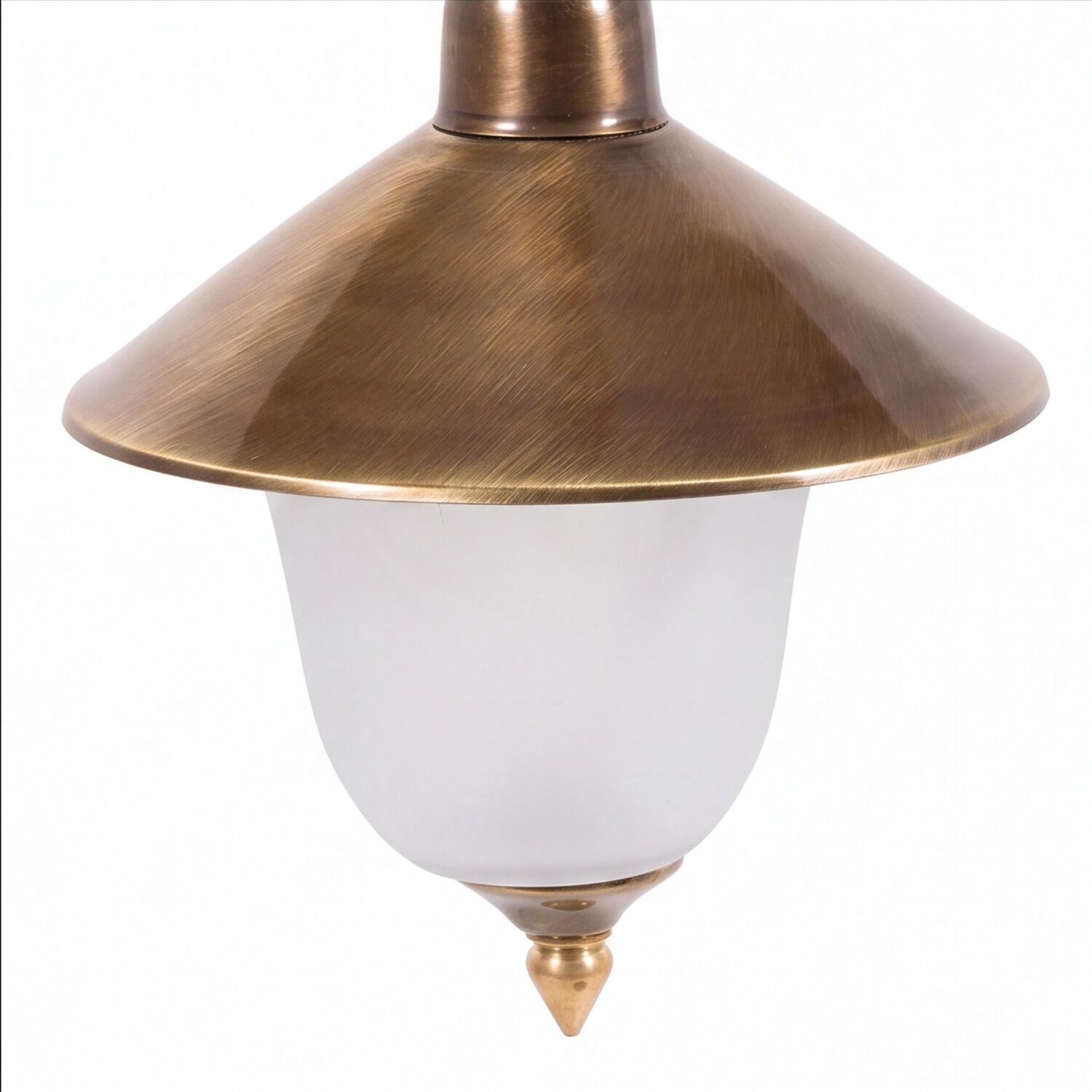 Hängelampe, Bronze Finish, Metall, Kuppel-Lampe, Weißes Glas