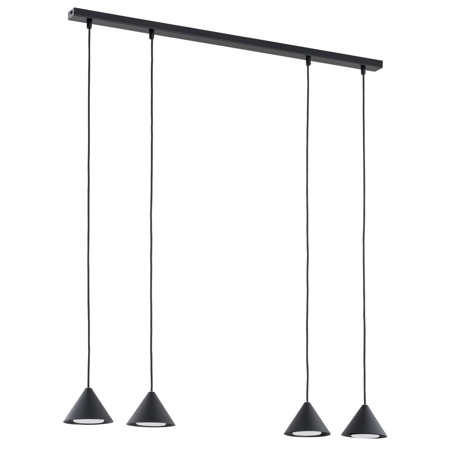 Lampe à suspendre métal L : 90 cm Noir GX53 4 flammes