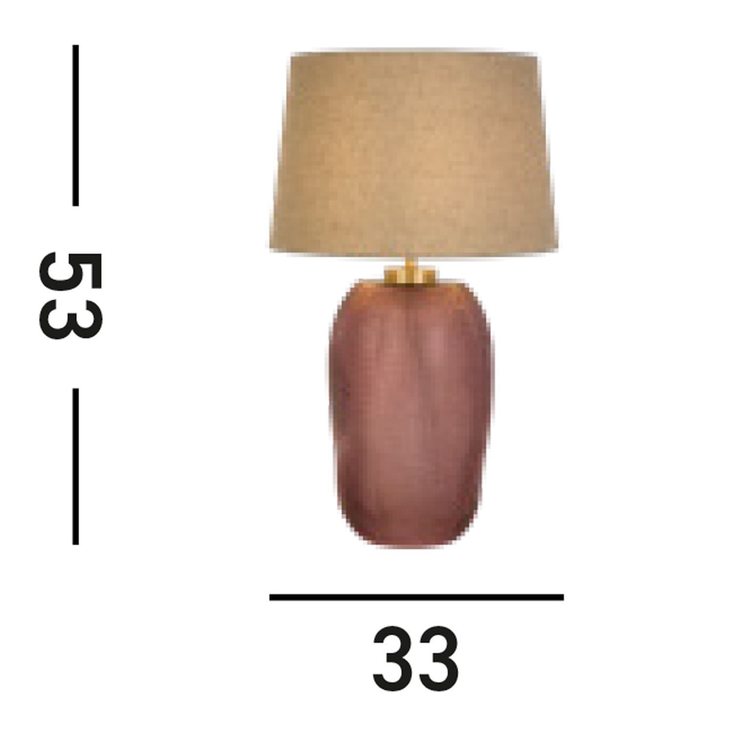 Blendarme lampe de table verre tissu 37 cm rose naturel E27