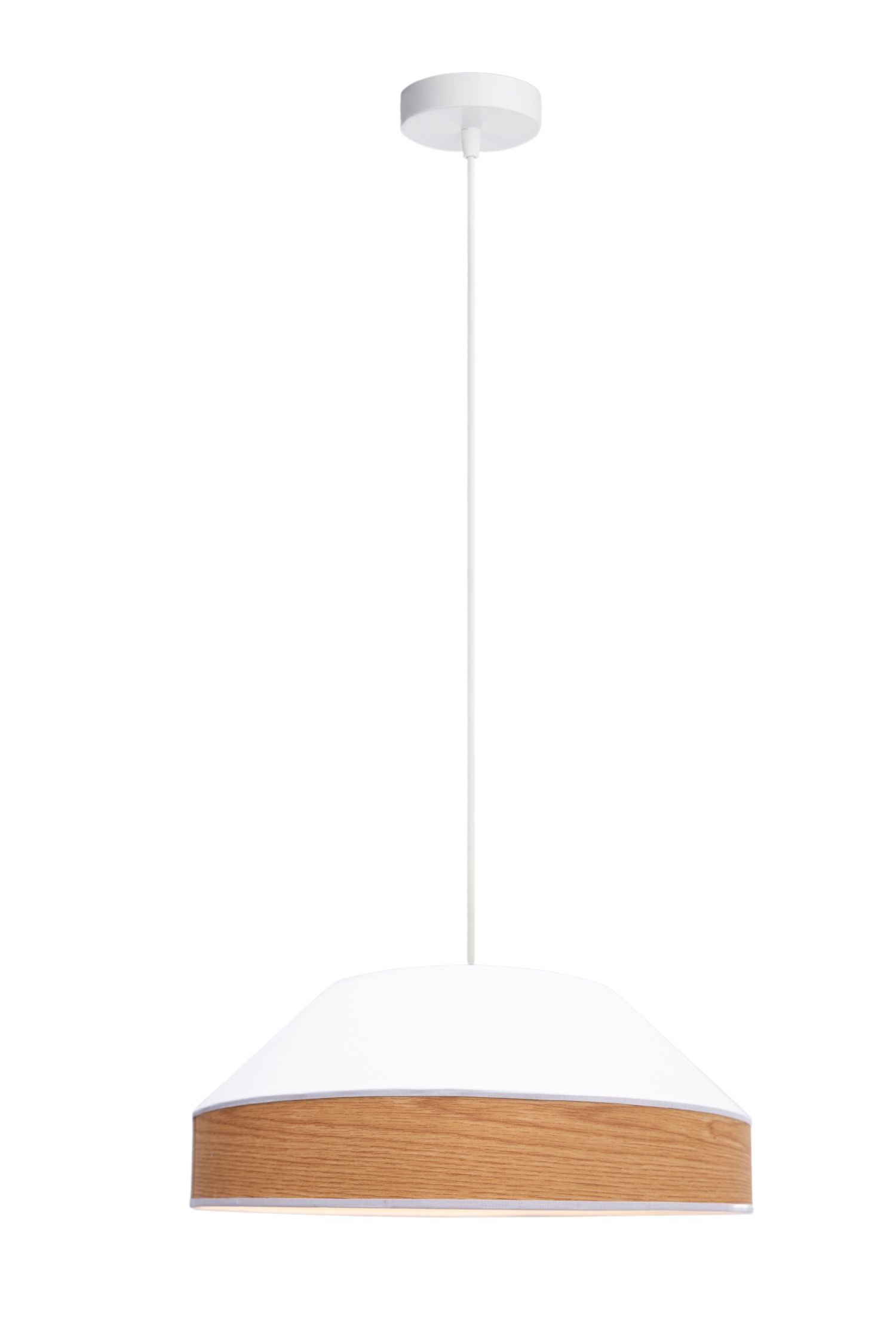 Suspension Tissu Abat-jour Blanc Naturel E27 Ø45 cm rond