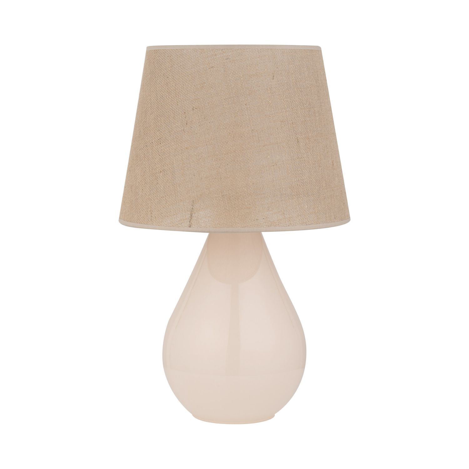 Lampe de table verre jute 67 cm de haut Ecru Marron E27 RIKA