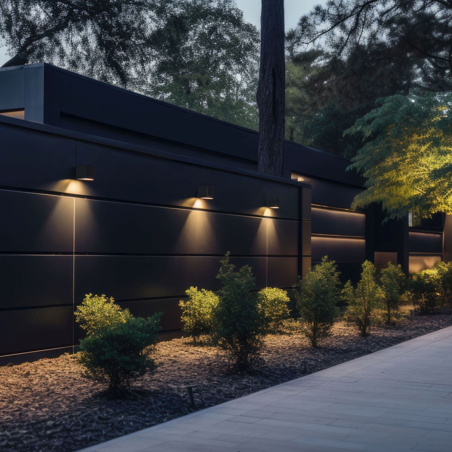 Applique murale extérieure Downlight Gris Métal IP44 GU10 H:8 cm Drinnen, Innenarchitektur, Garage, Baum, Bewuchs