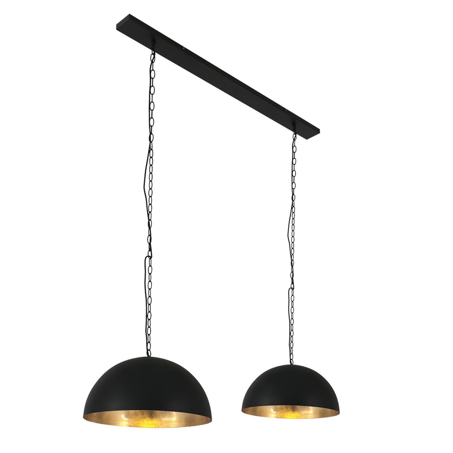 Longue lampe à suspendre métal noir or 140 cm E27