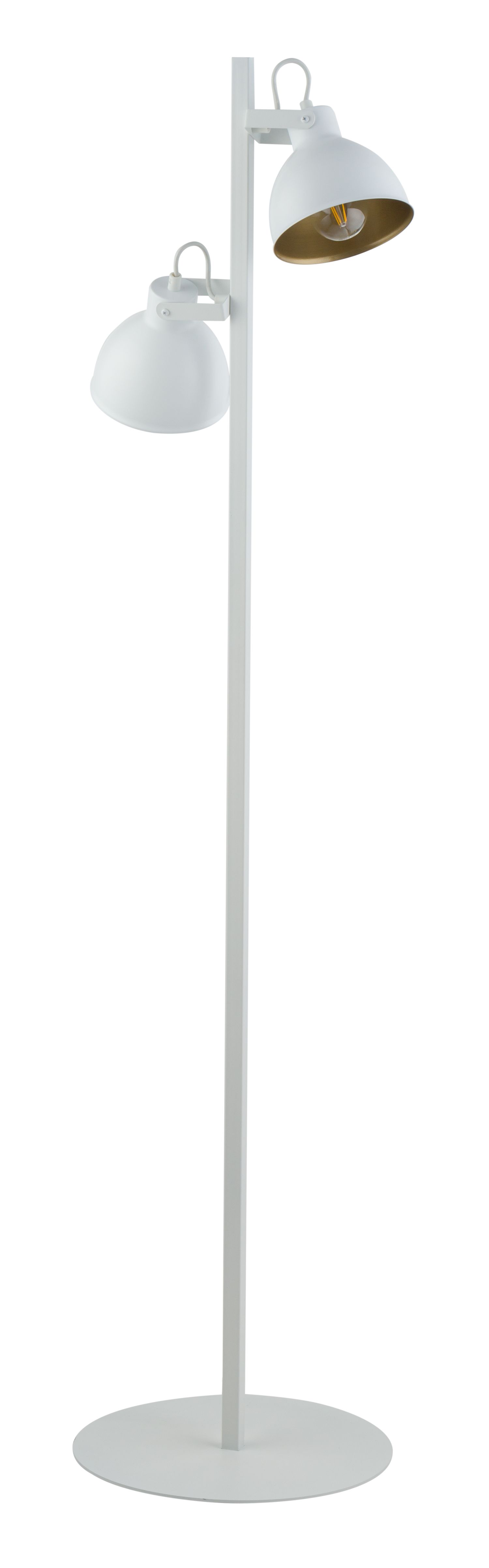 Lampadaire industriel blanc or flexible H:150 cm E27