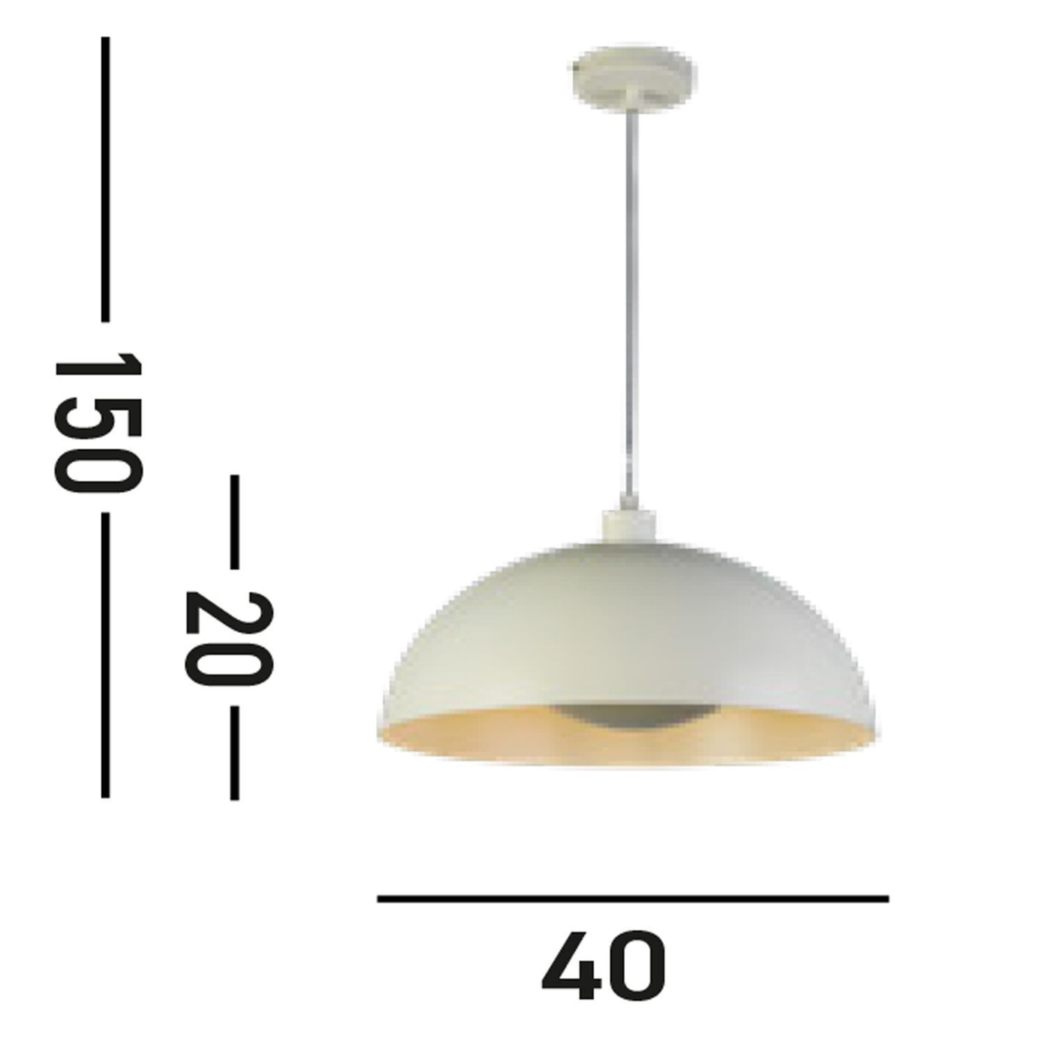 Lampe à suspendre en métal crème E27 jusqu'à 60 W Ø40 cm rond Leuchte, Lampe
