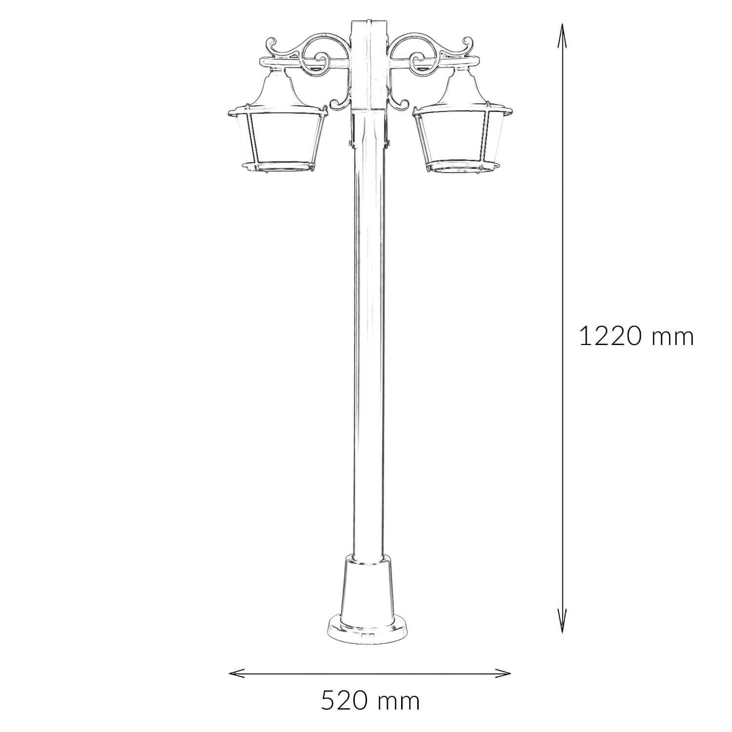 Lampadaire extérieur noir 2flmg rustique OTHONOI