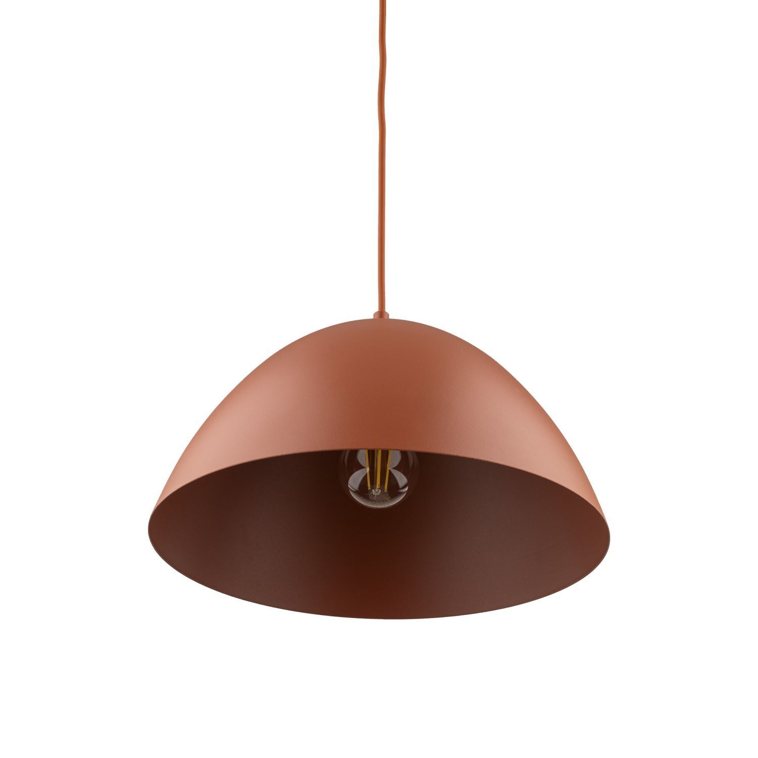 Pendelleuchte rund Ø 34 cm H: max. 165 cm Rot Metall E27 Lampe, Lampenschirm