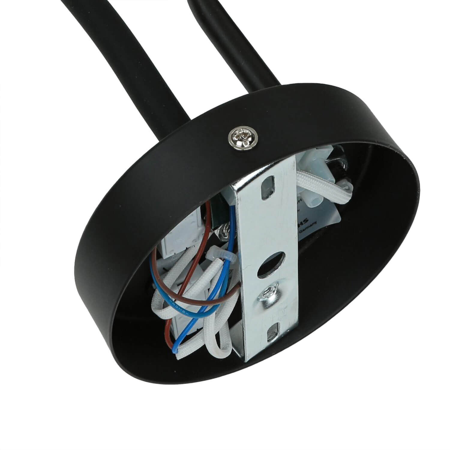 pendant, deckenleuchte, elektrischer anschluss, verkabelung, metallhalterung