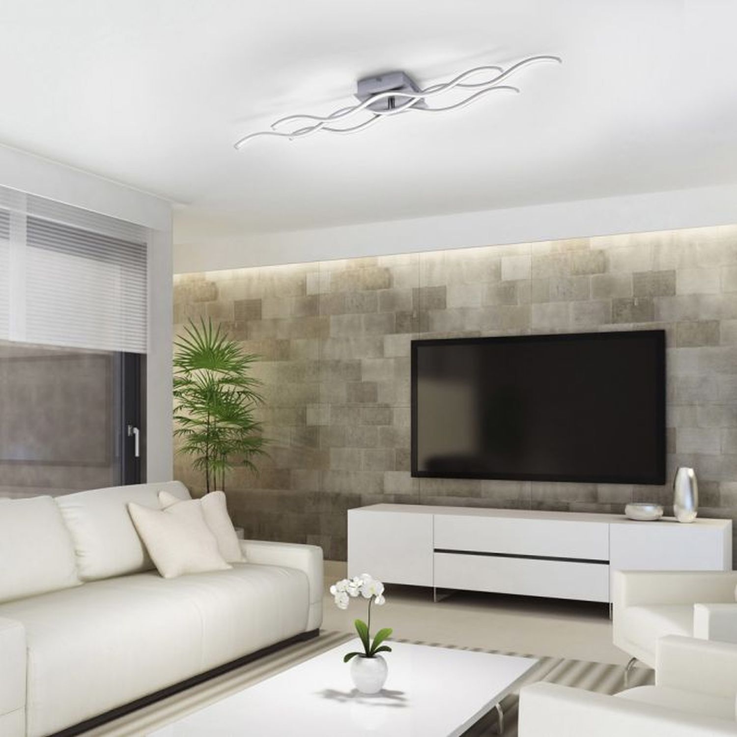 Lampe de plafonnier LED Vagues Métal en acier 3000 K Moderne